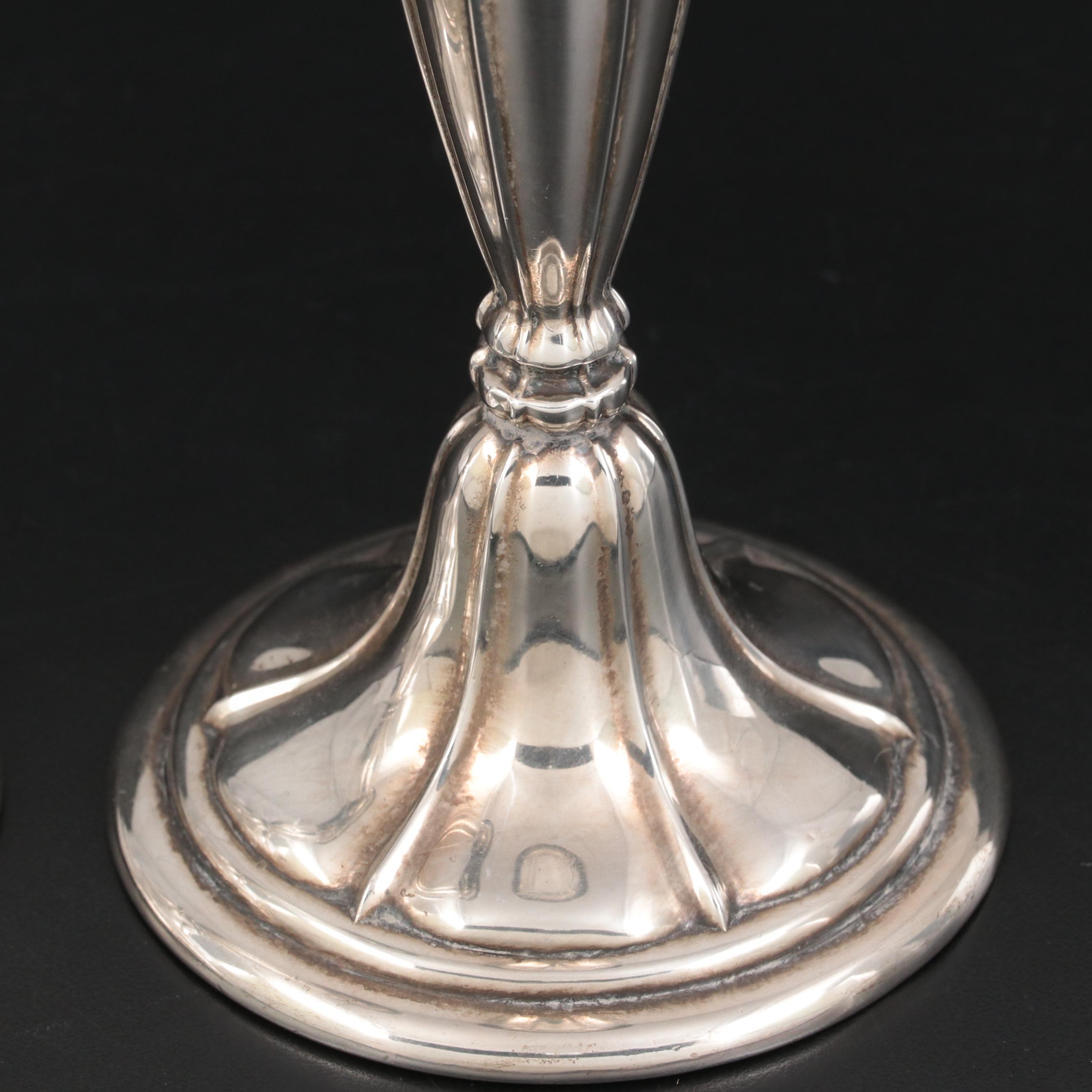 Pair of Gorham Weighted Sterling Silver Candlesticks, 1925-1926