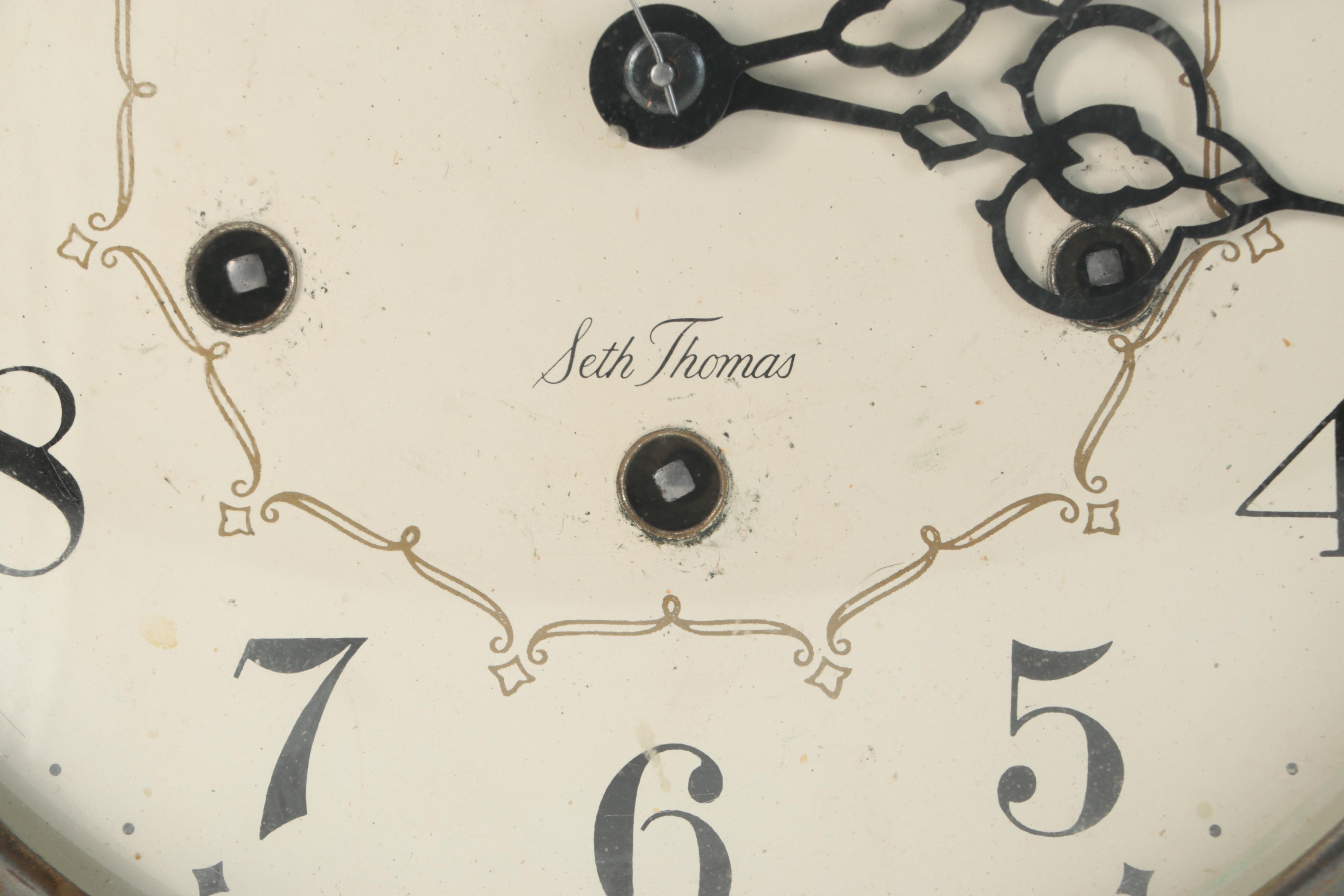 Seth Thomas Mahogany Tambour Mantel Clock