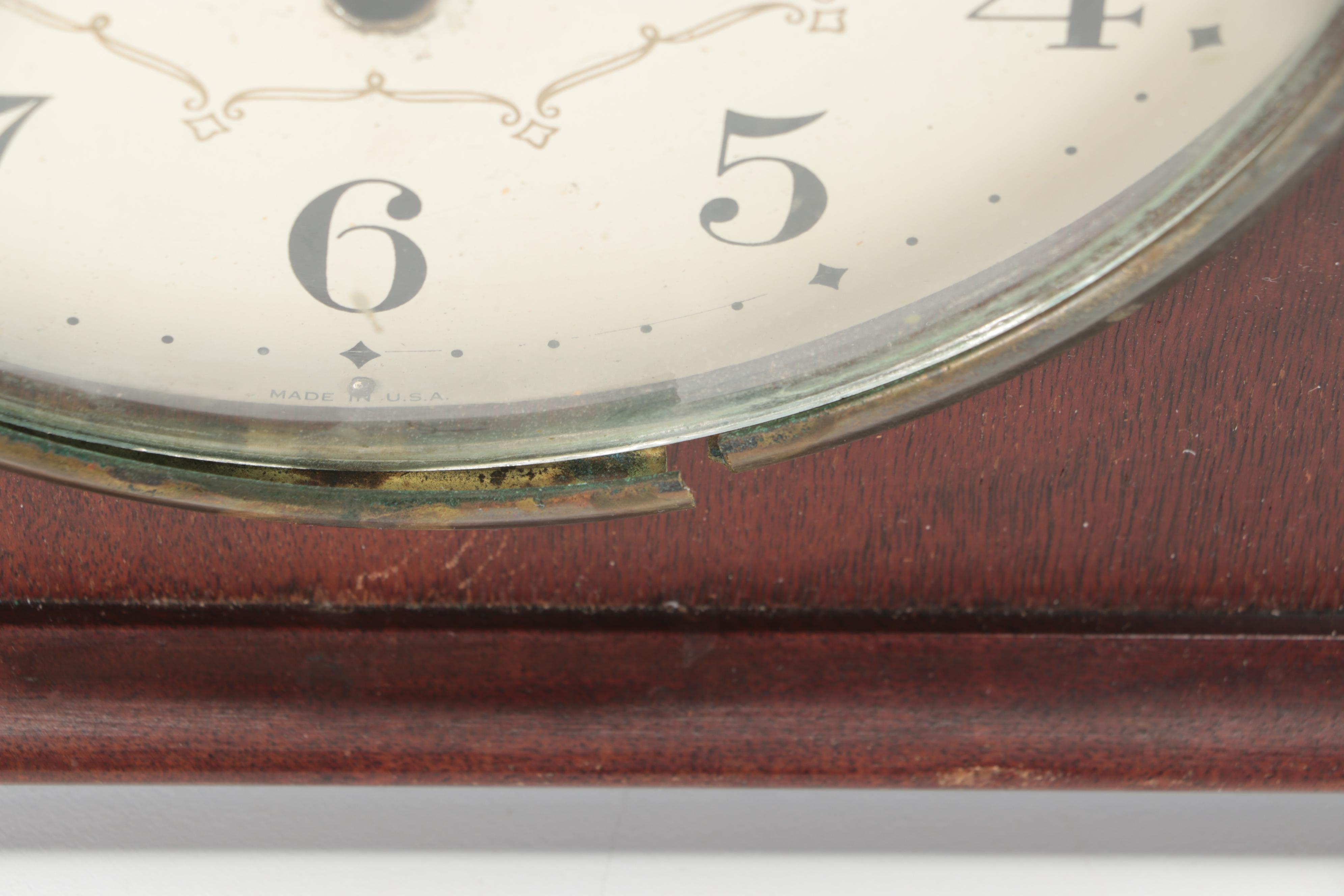 Seth Thomas Mahogany Tambour Mantel Clock