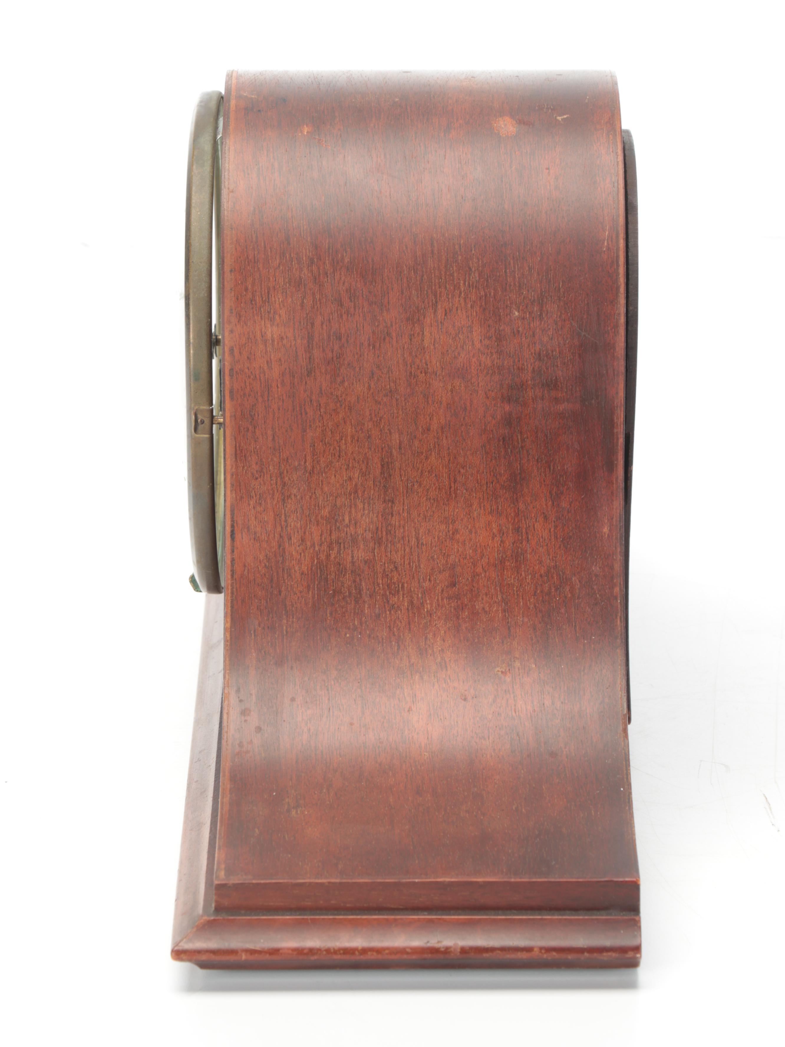 Seth Thomas Mahogany Tambour Mantel Clock