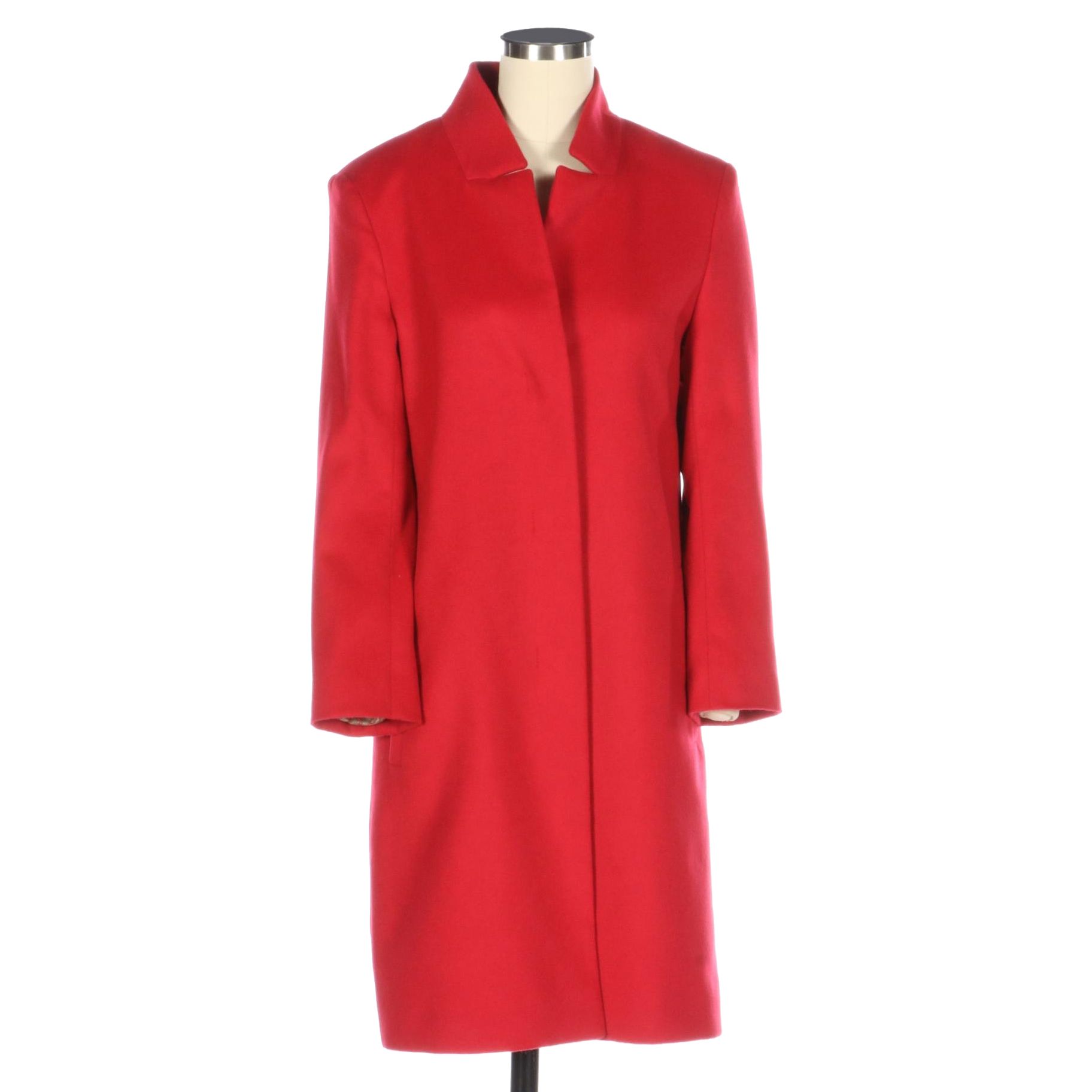 Cinzia Rocco Icons Coat in Red Wool/Cashmere Blend
