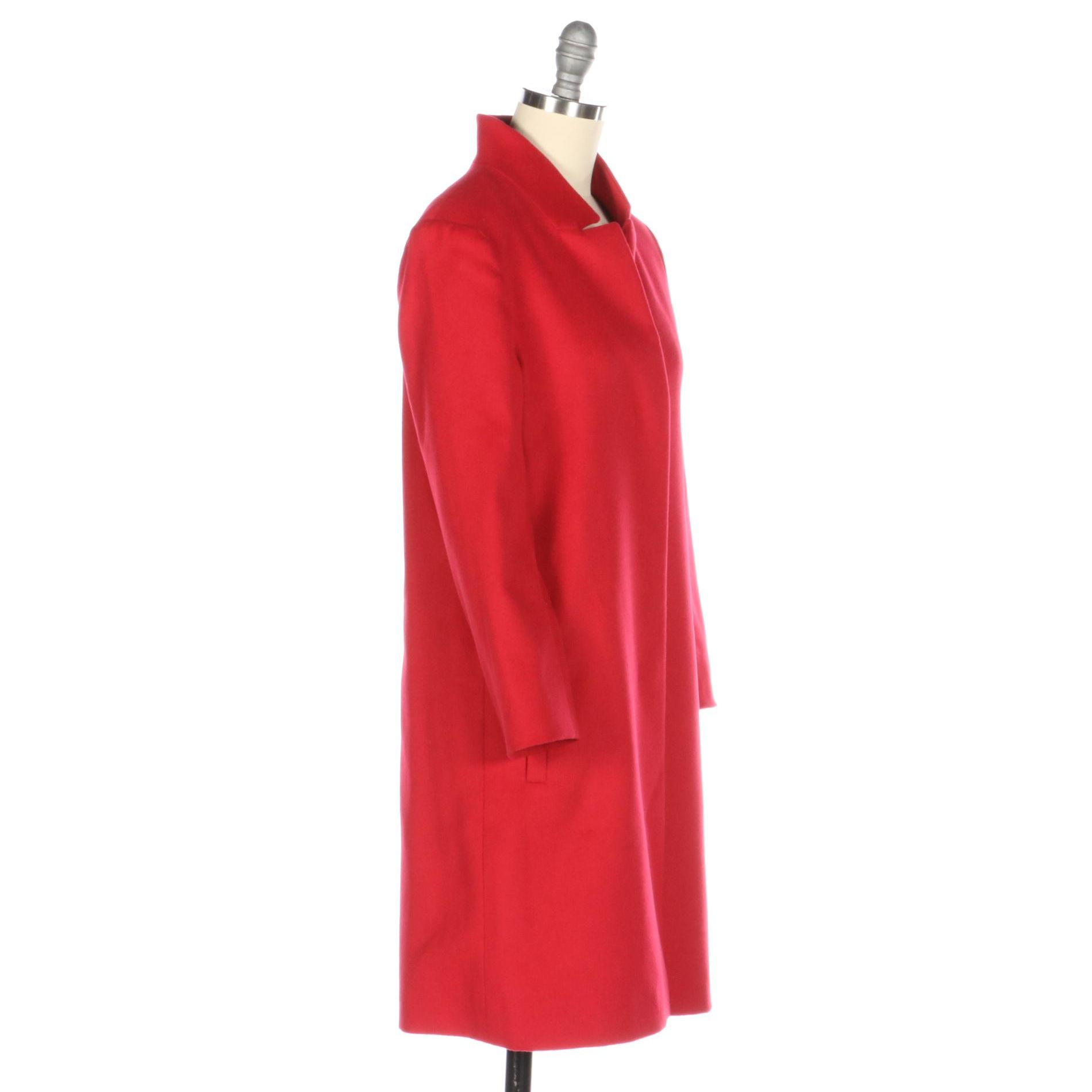 Cinzia Rocco Icons Coat in Red Wool/Cashmere Blend
