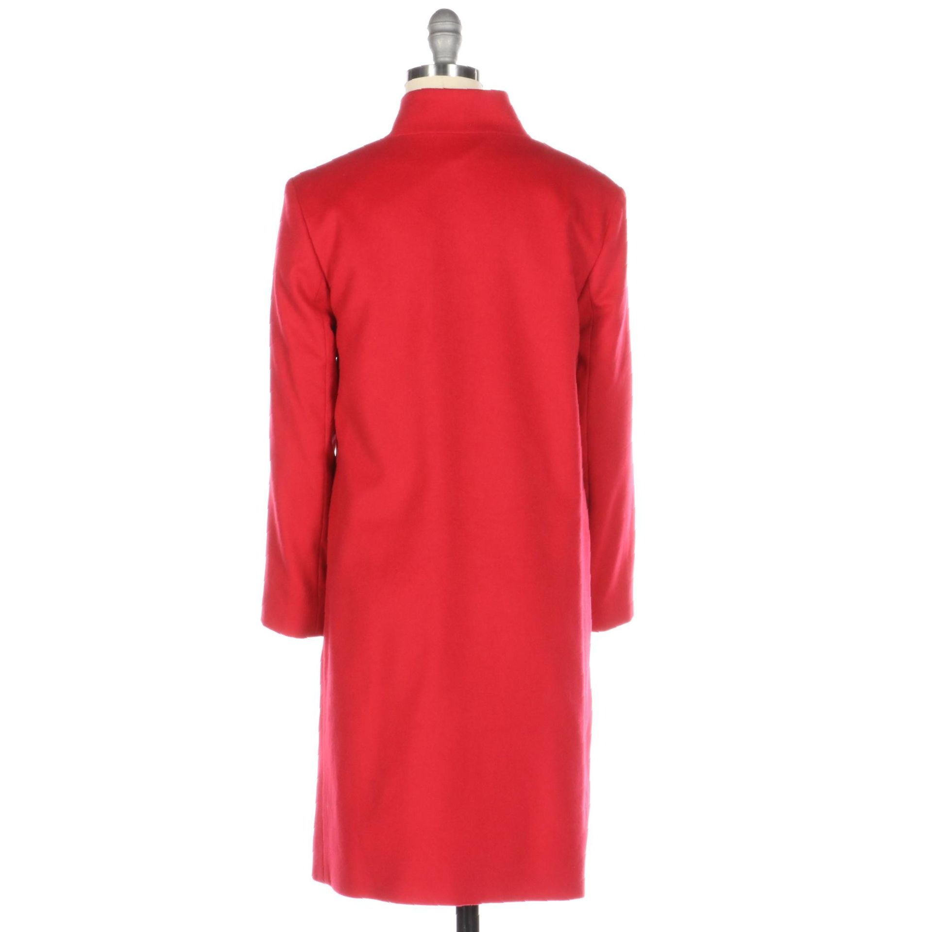 Cinzia Rocco Icons Coat in Red Wool/Cashmere Blend