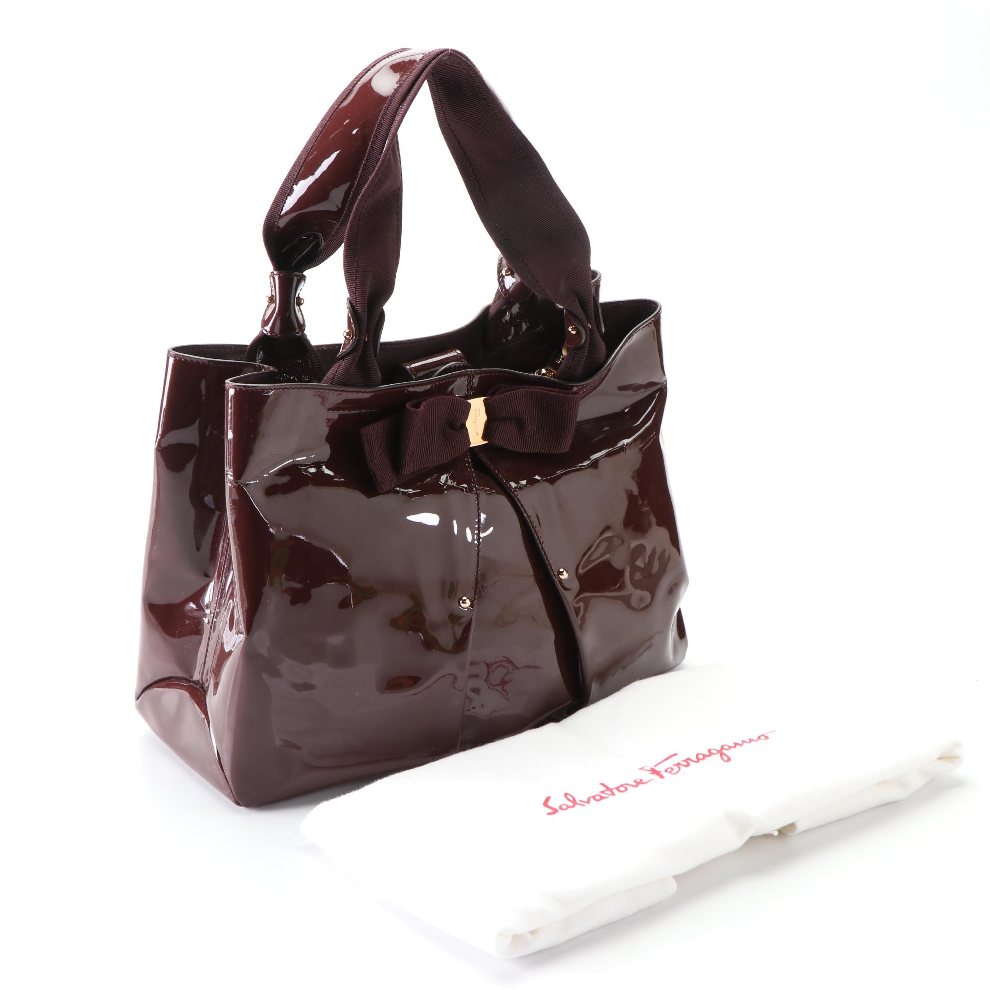 Salvatore Ferragamo Miss Vara Selene Tote Bag in Patent Leather