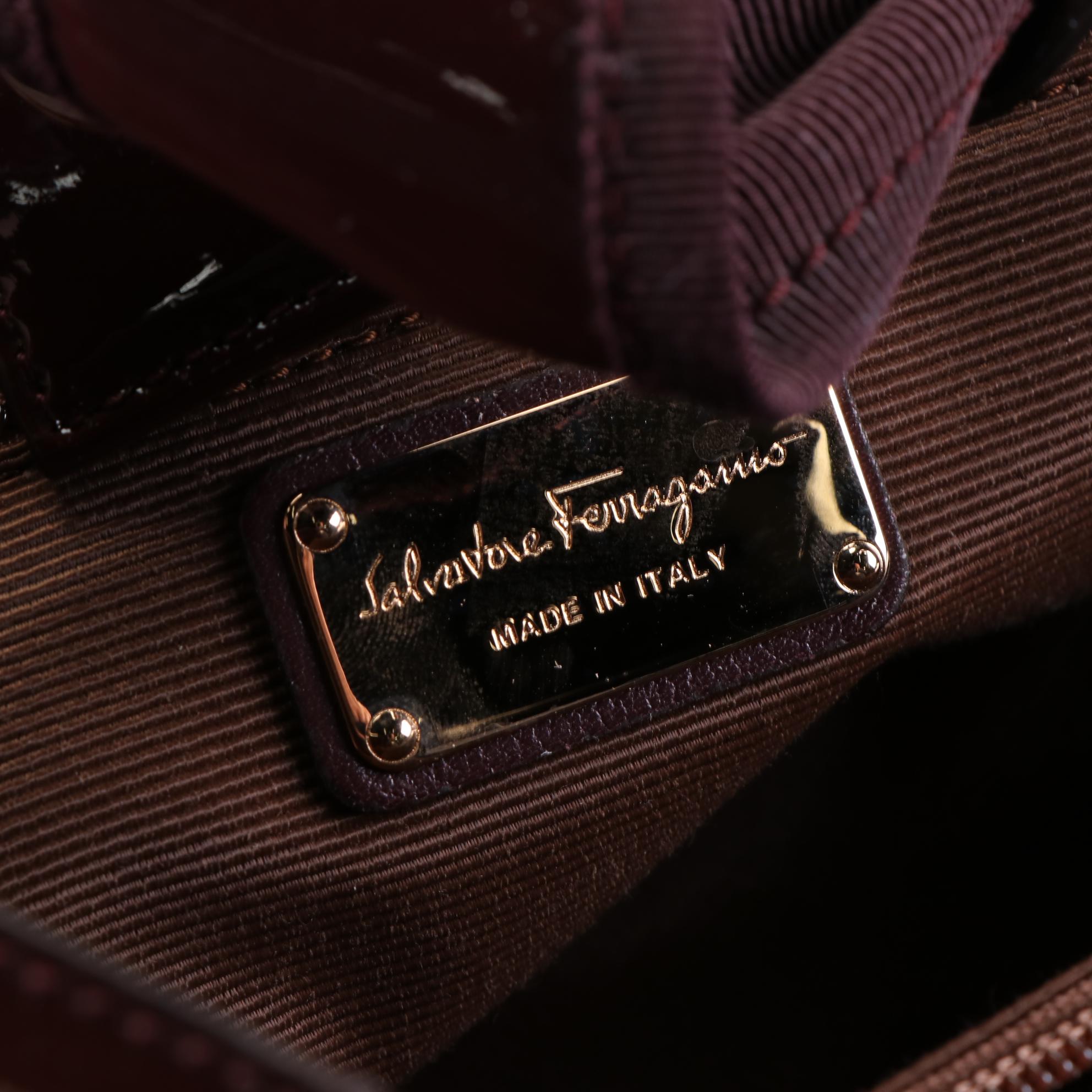 Salvatore Ferragamo Miss Vara Selene Tote Bag in Patent Leather