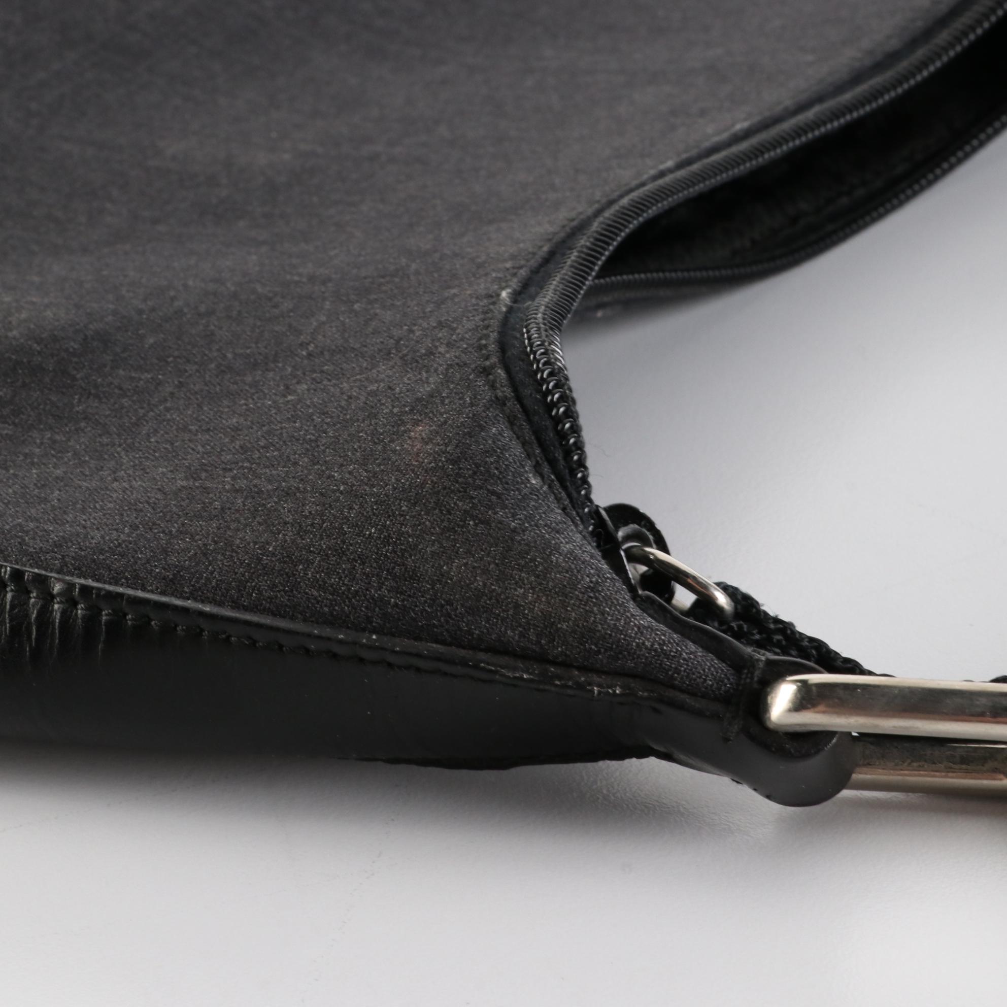 Prada Medium Shoulder Bag in Variegated Textile and Black Leather Trim