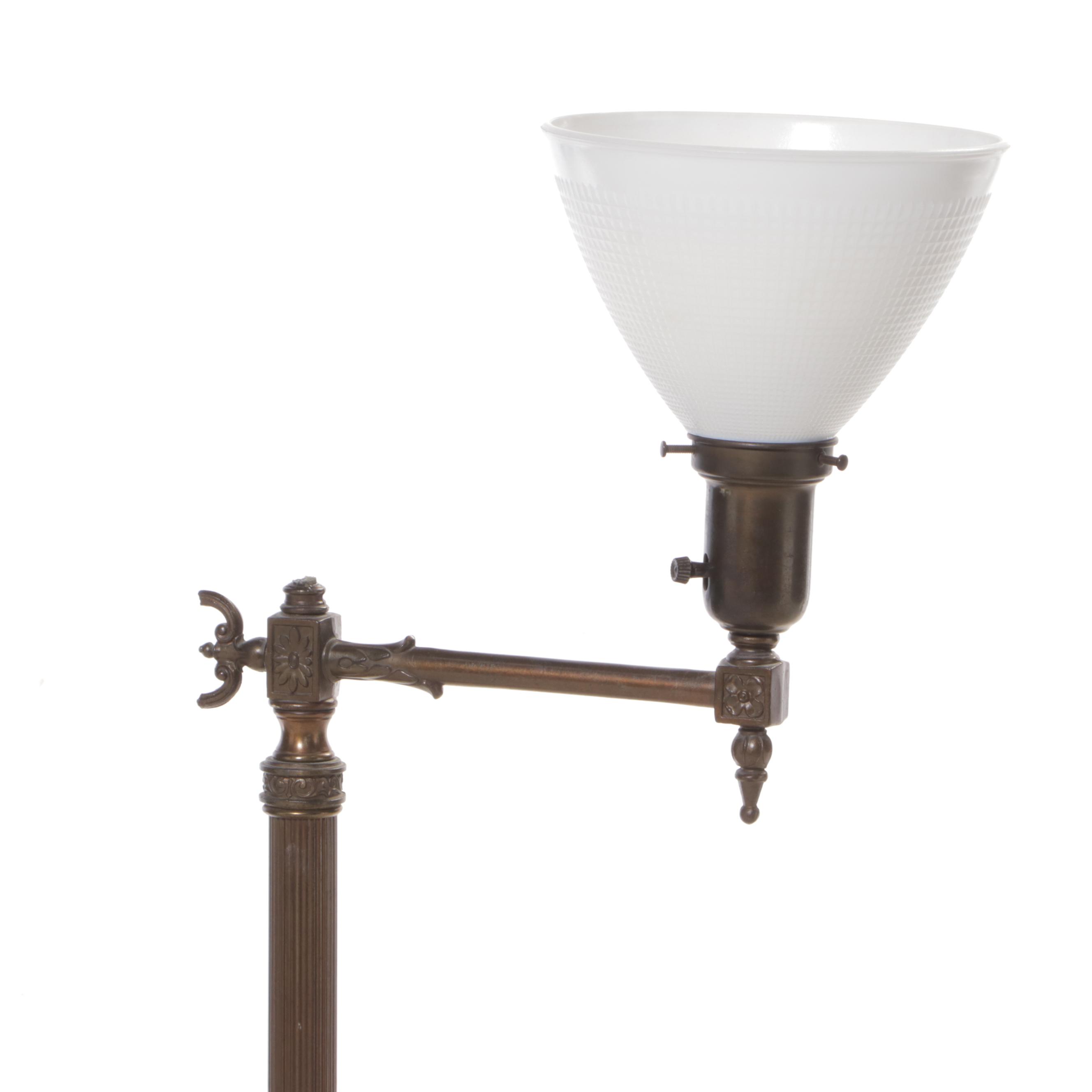 Mughal Style Floor Lamp With Swing Arm Torchiere Floor Lamp