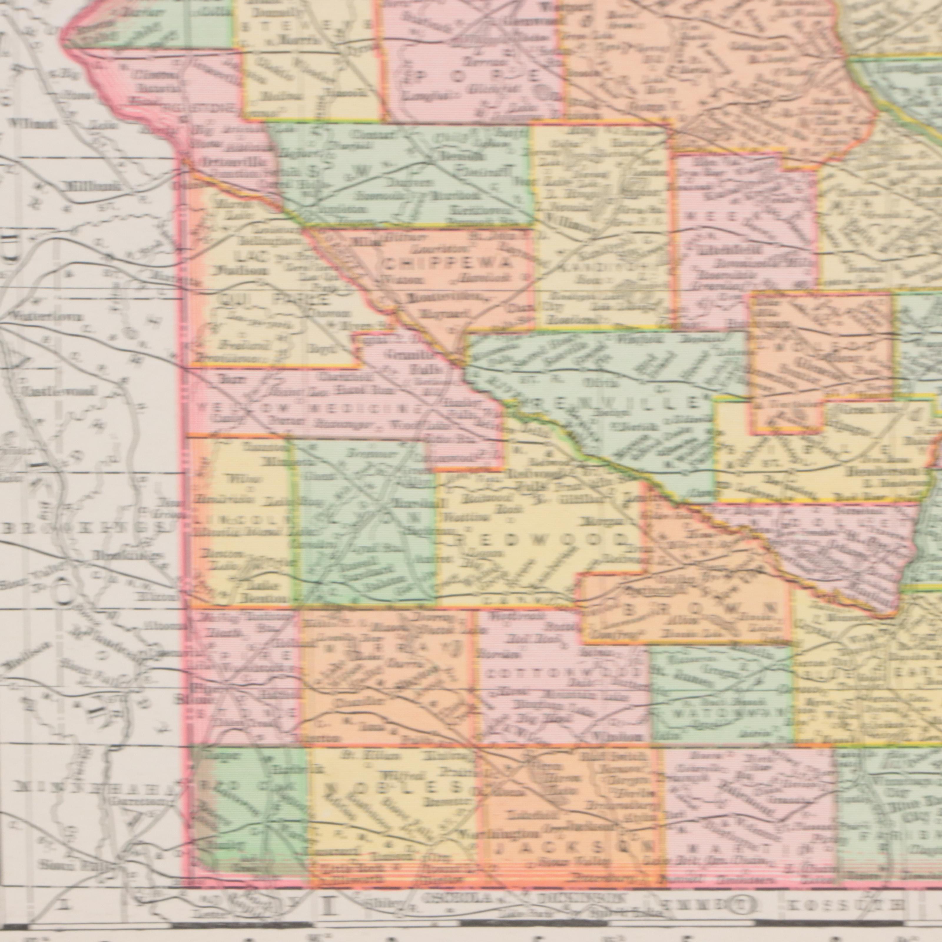 Rand, McNally & Co. Map of Minnesota, Circa 1895