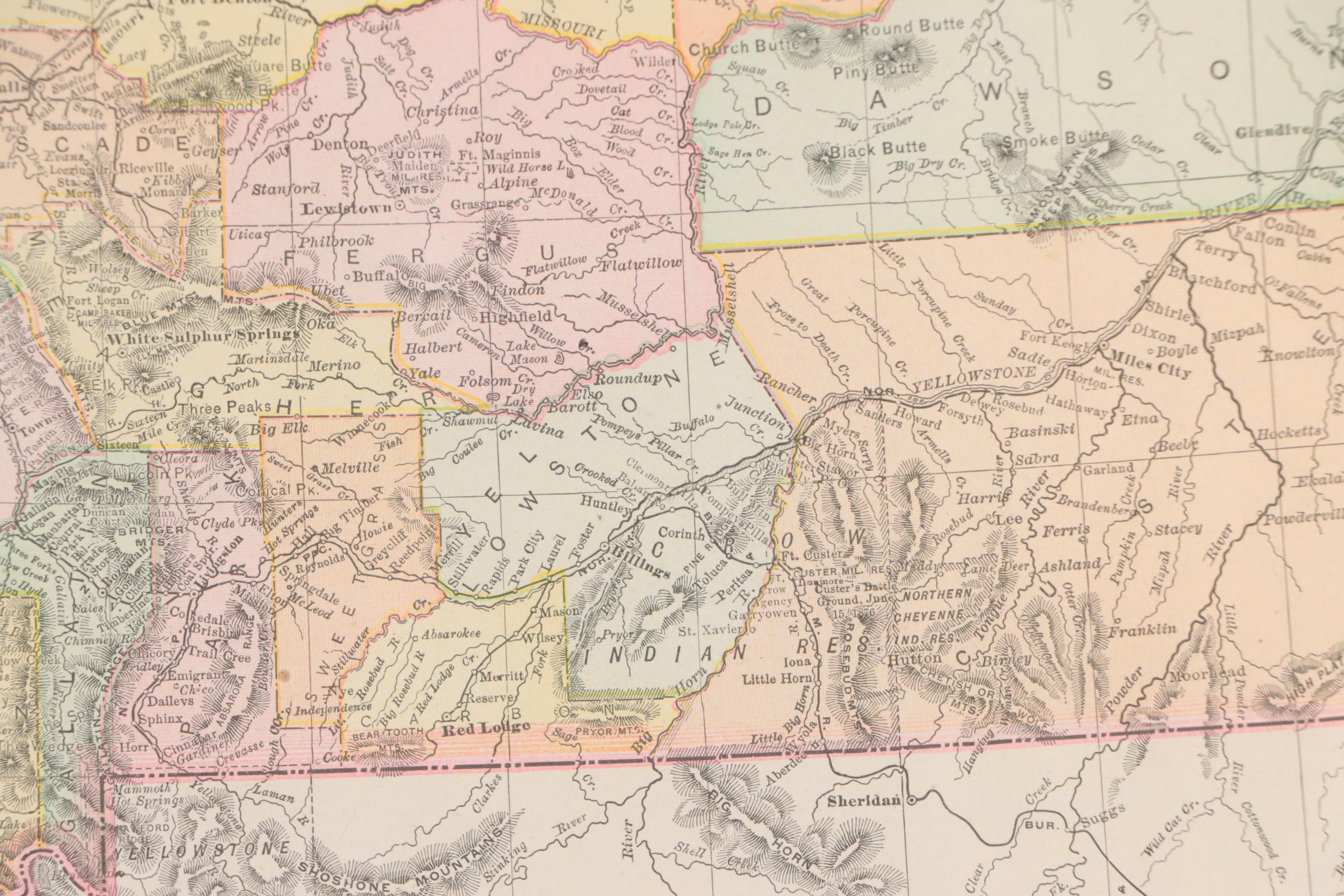 Rand, McNally & Co. Map of Montana, Circa 1895