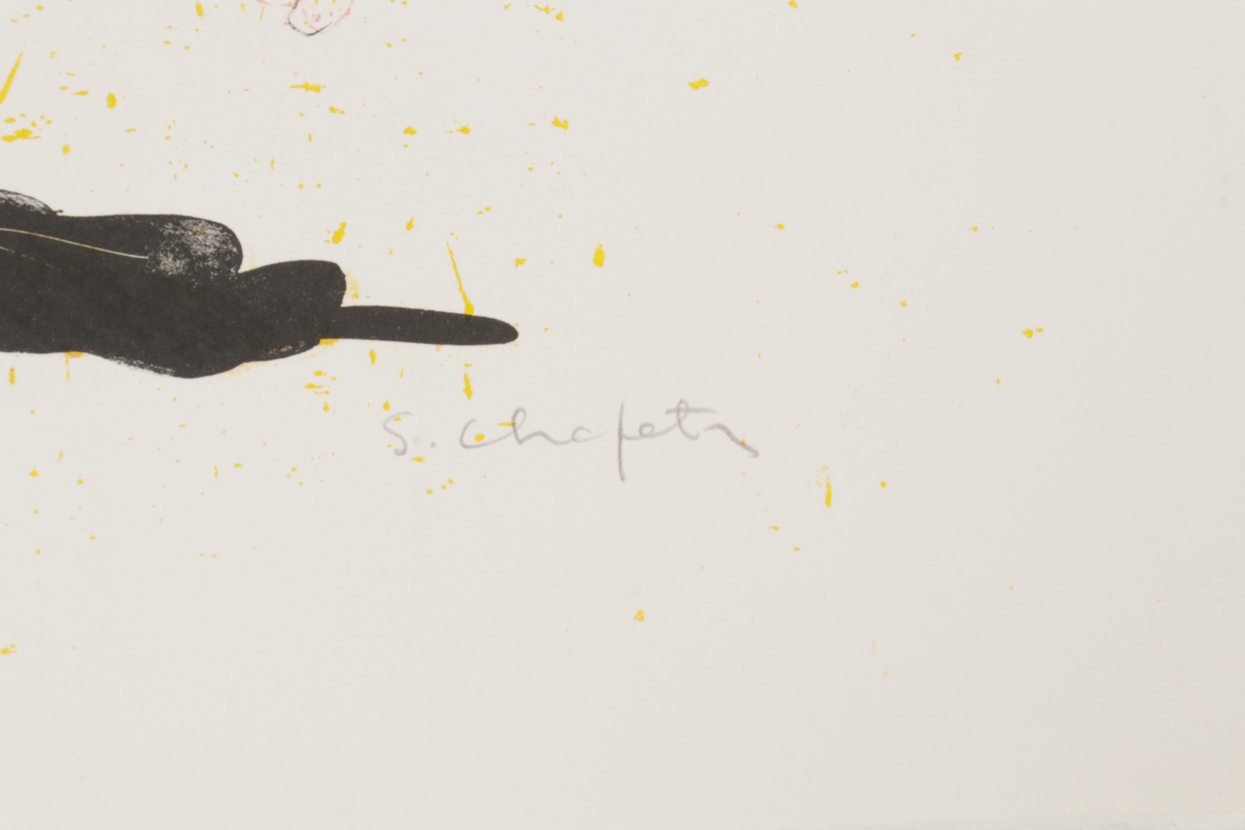 Sidney Chafetz Color Lithograph "Amy and the Butterflies," 1985