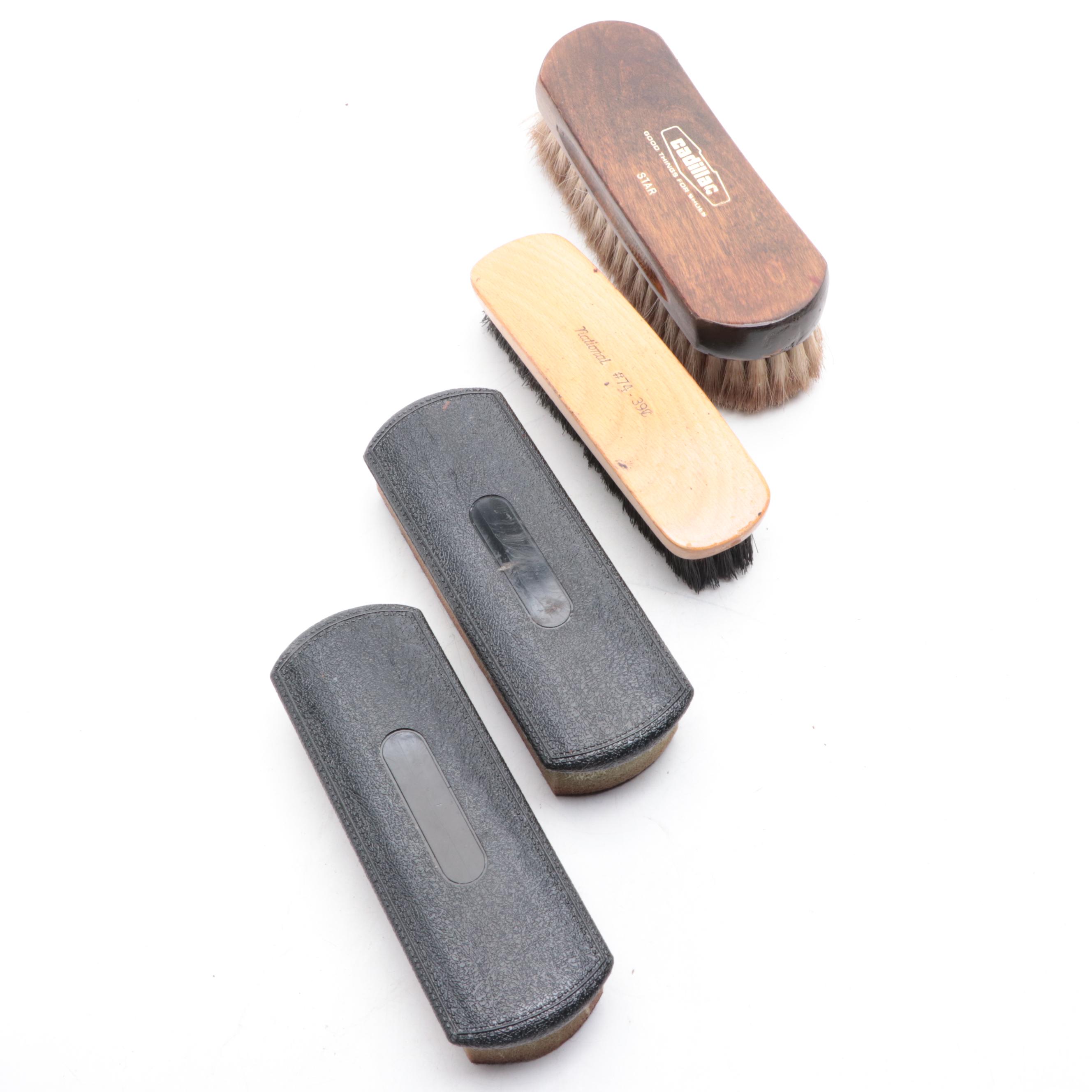 Box Dovetailed Birch Shoe-Shine Kit with Buffers and Brushes