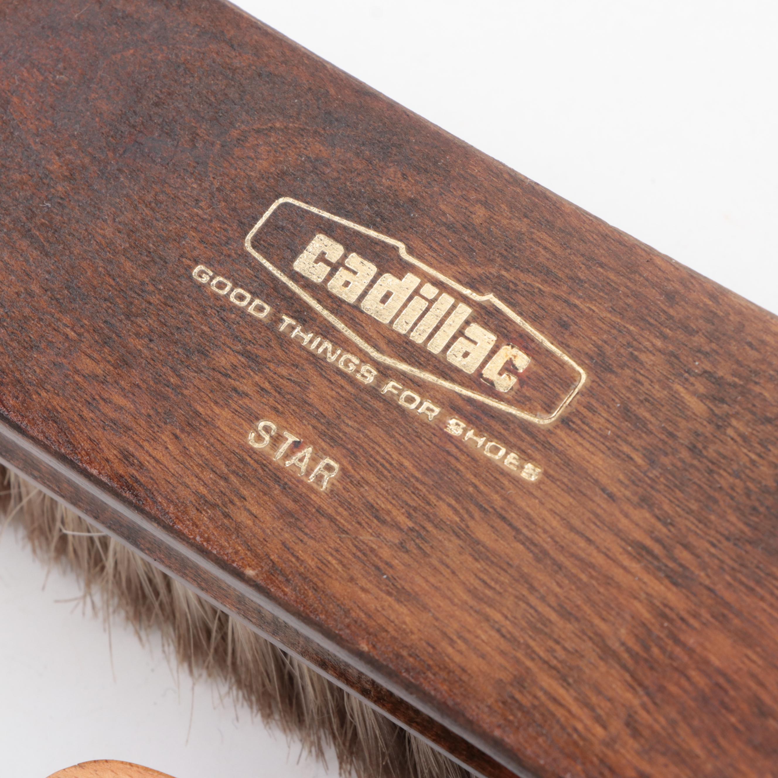 Box Dovetailed Birch Shoe-Shine Kit with Buffers and Brushes