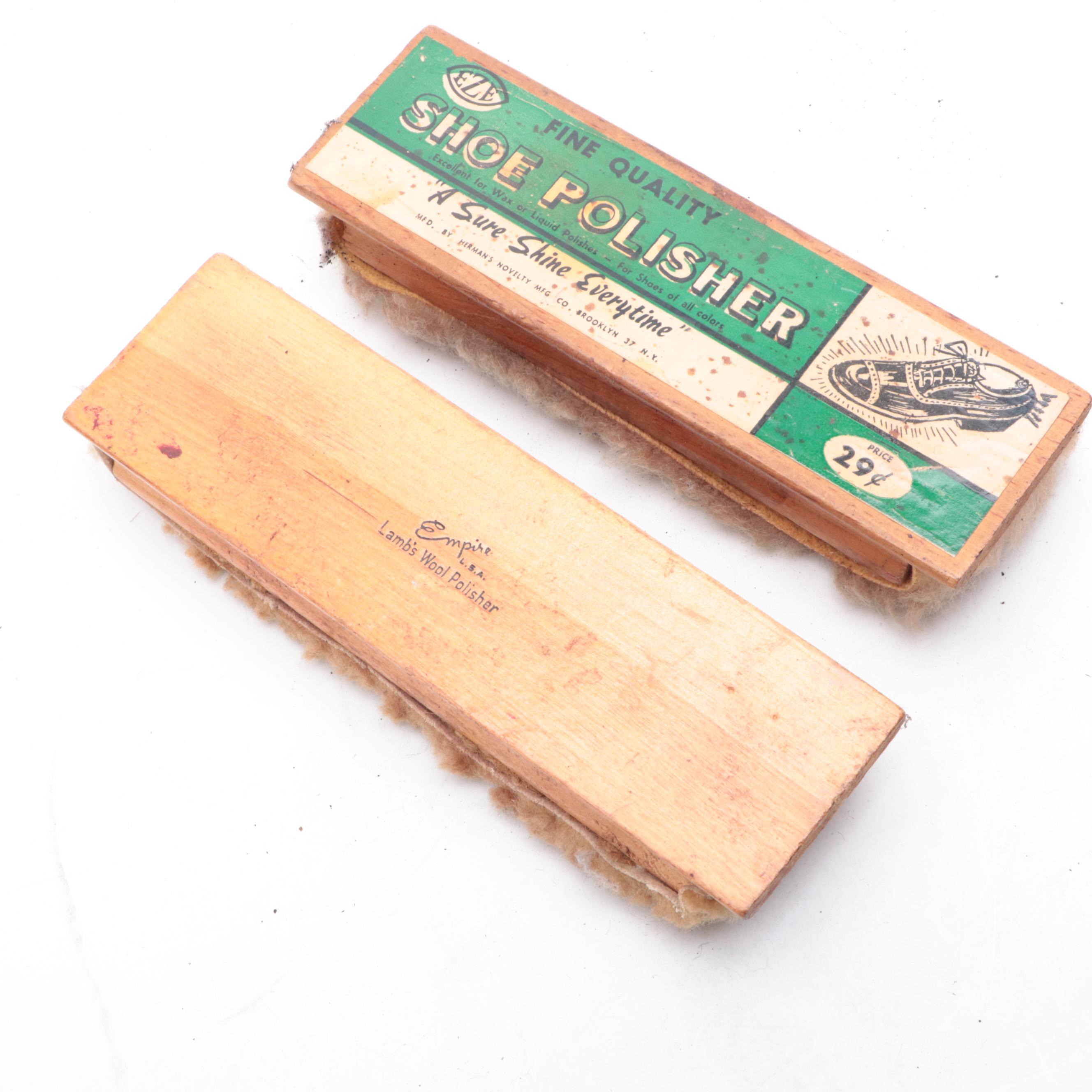Box Dovetailed Birch Shoe-Shine Kit with Buffers and Brushes