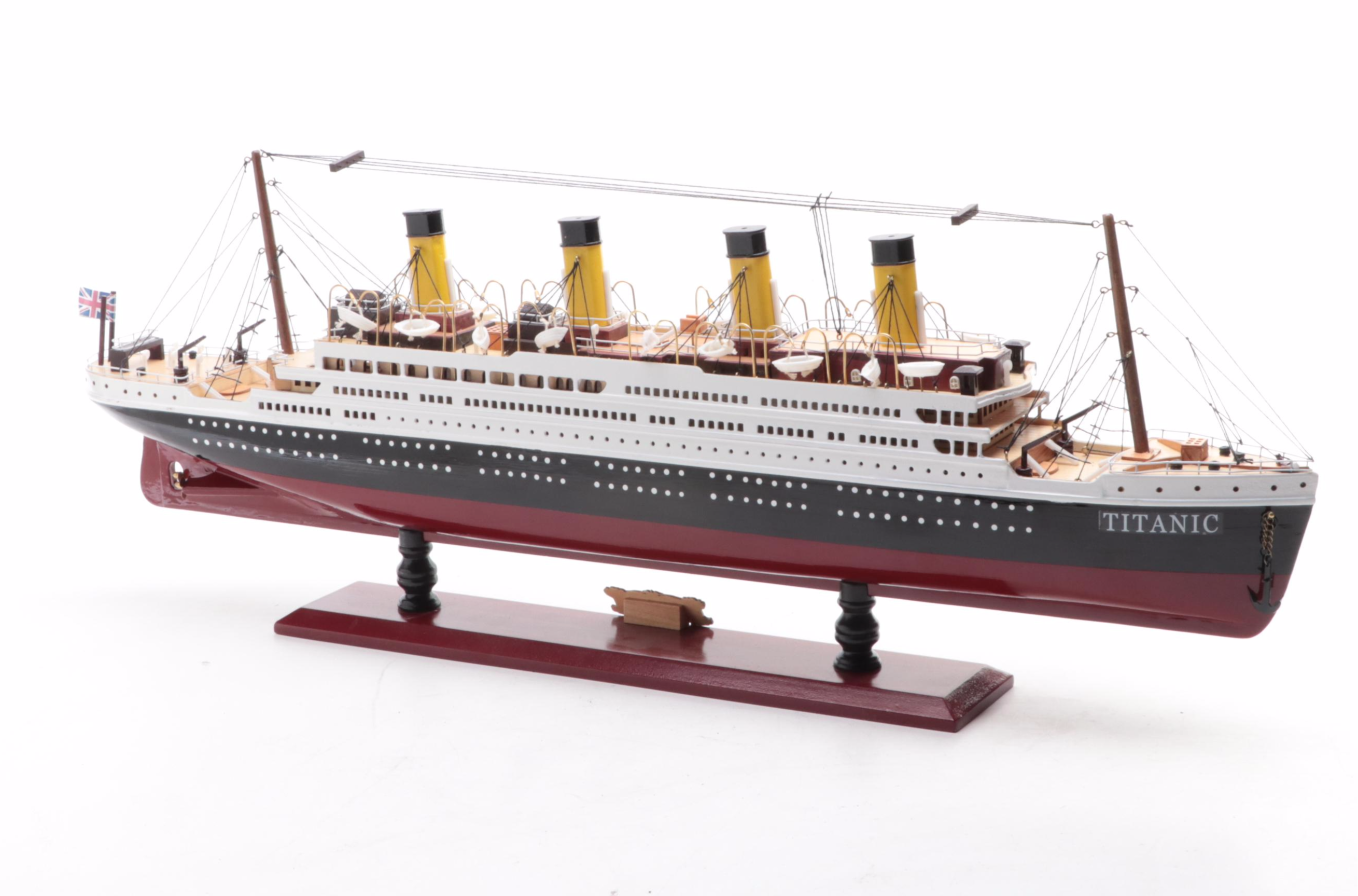 Painted Wooden "Titanic" Model Ship