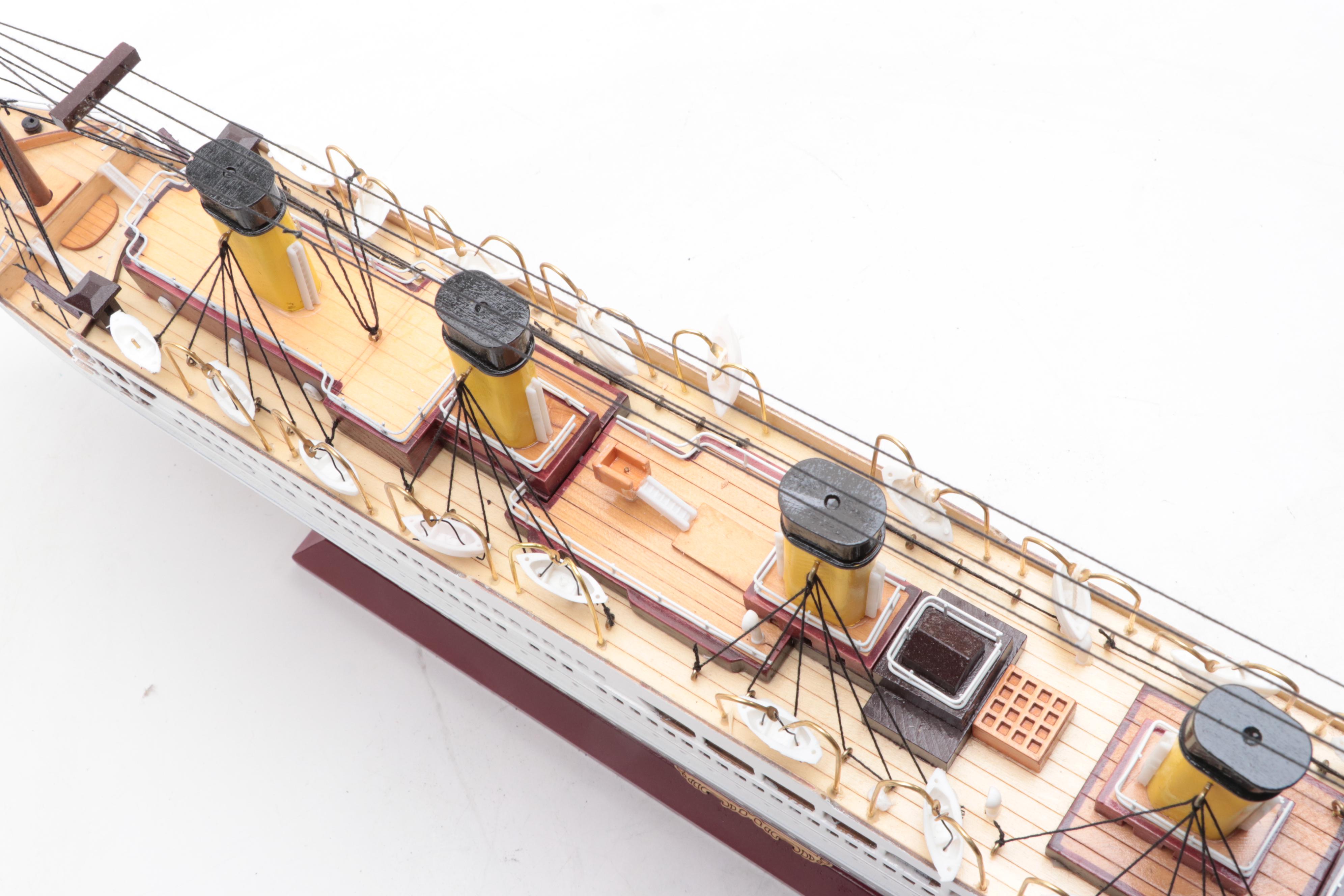 Painted Wooden "Titanic" Model Ship