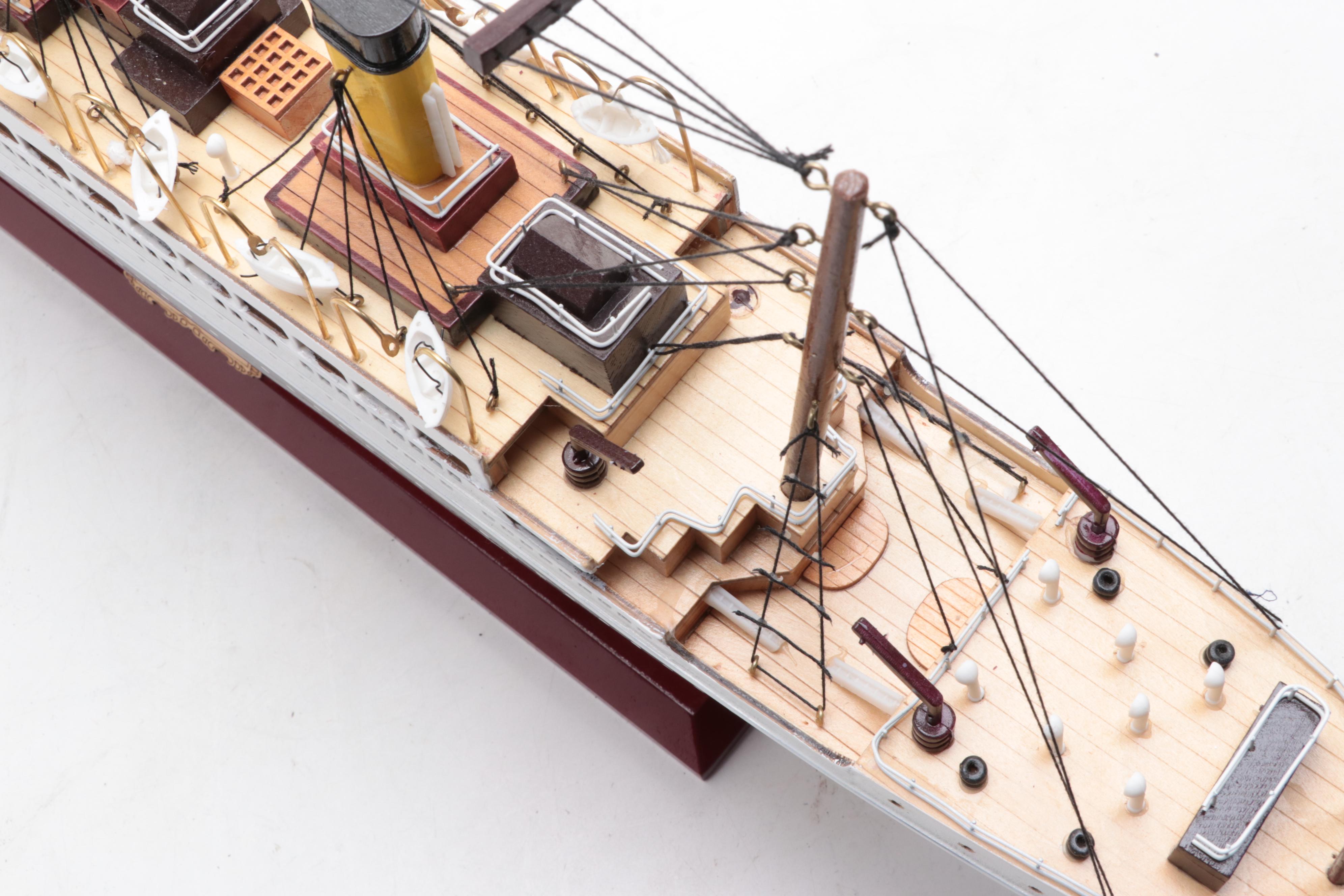 Painted Wooden "Titanic" Model Ship