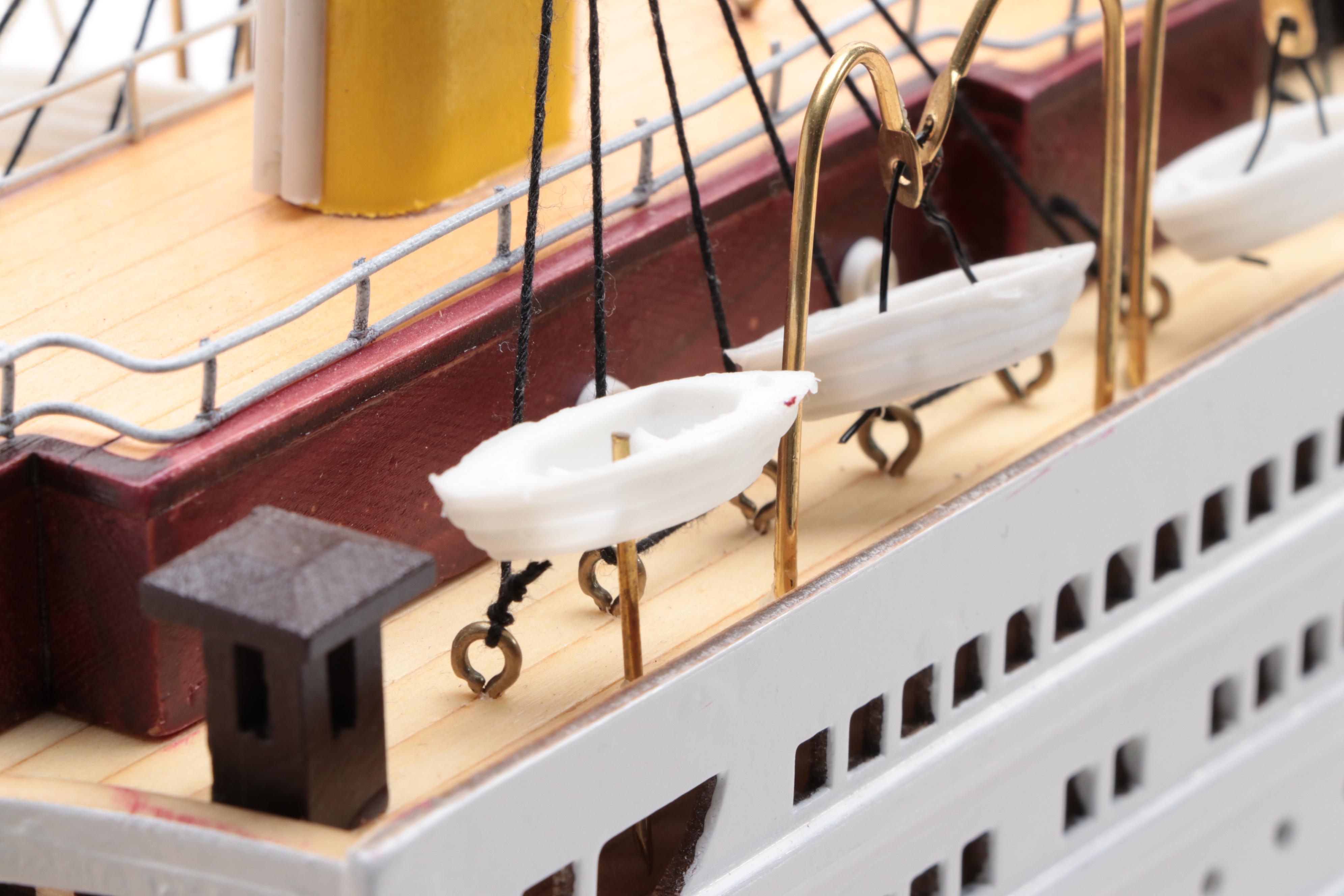 Painted Wooden "Titanic" Model Ship