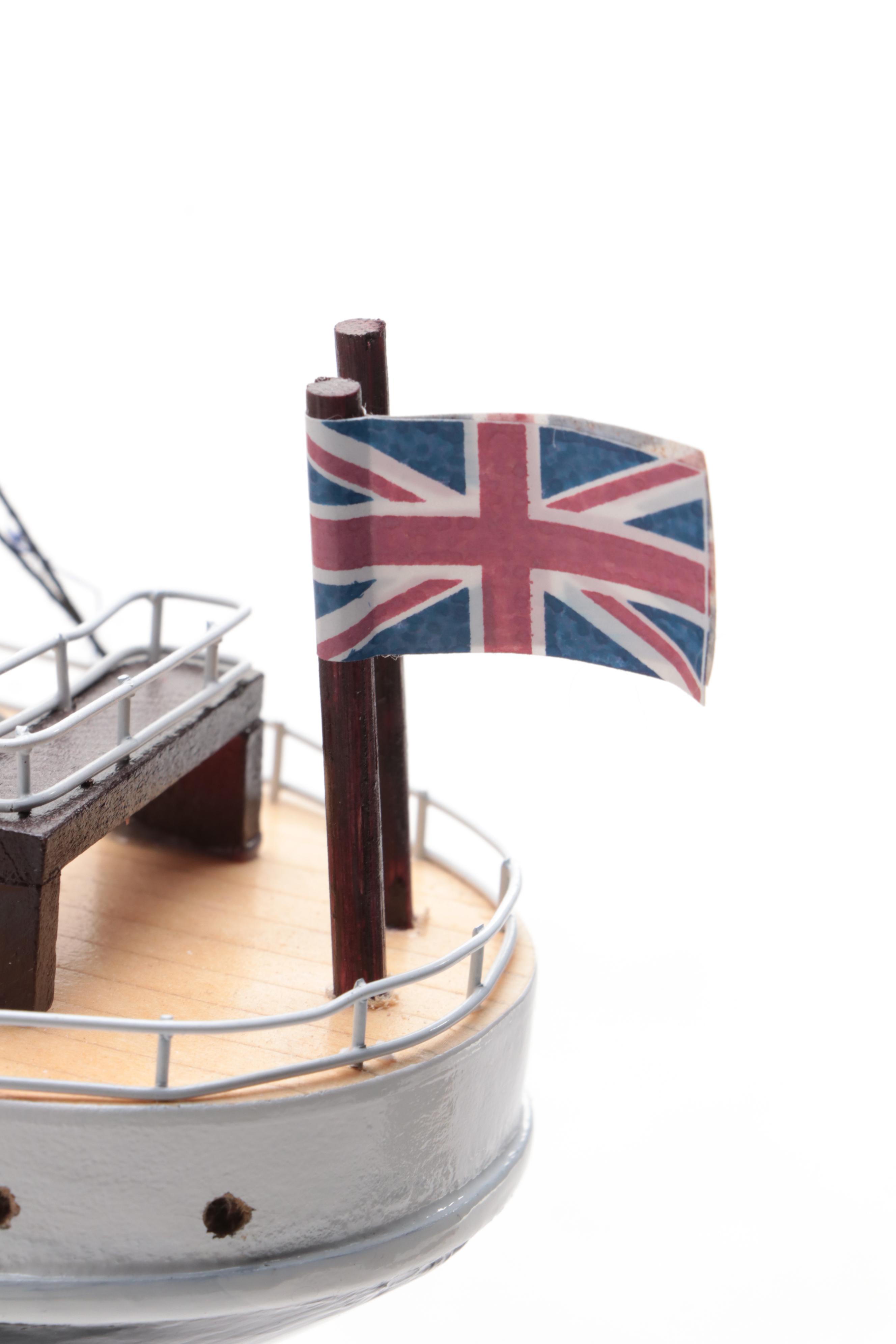 Painted Wooden "Titanic" Model Ship