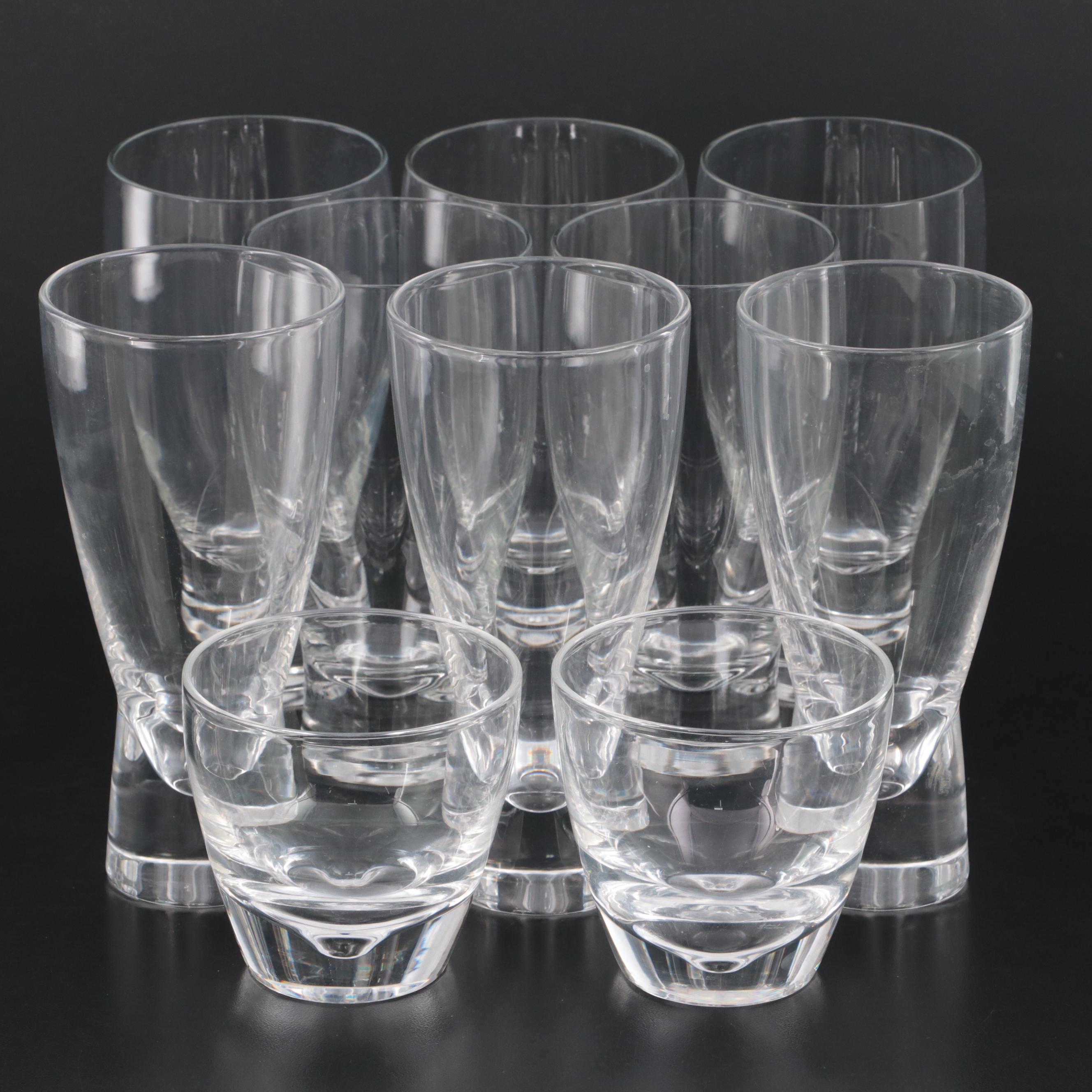 Mid Century Modern Style Steuben Art Glass Highball and Rocks Glasses