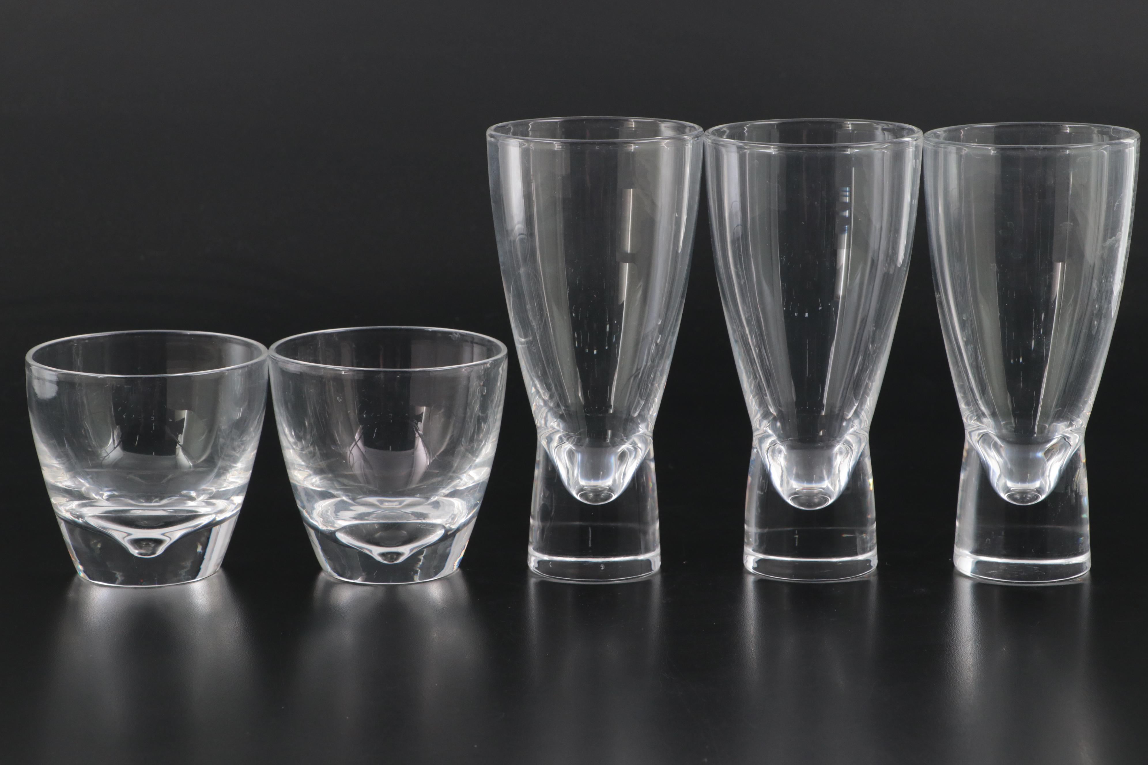 Mid Century Modern Style Steuben Art Glass Highball and Rocks Glasses