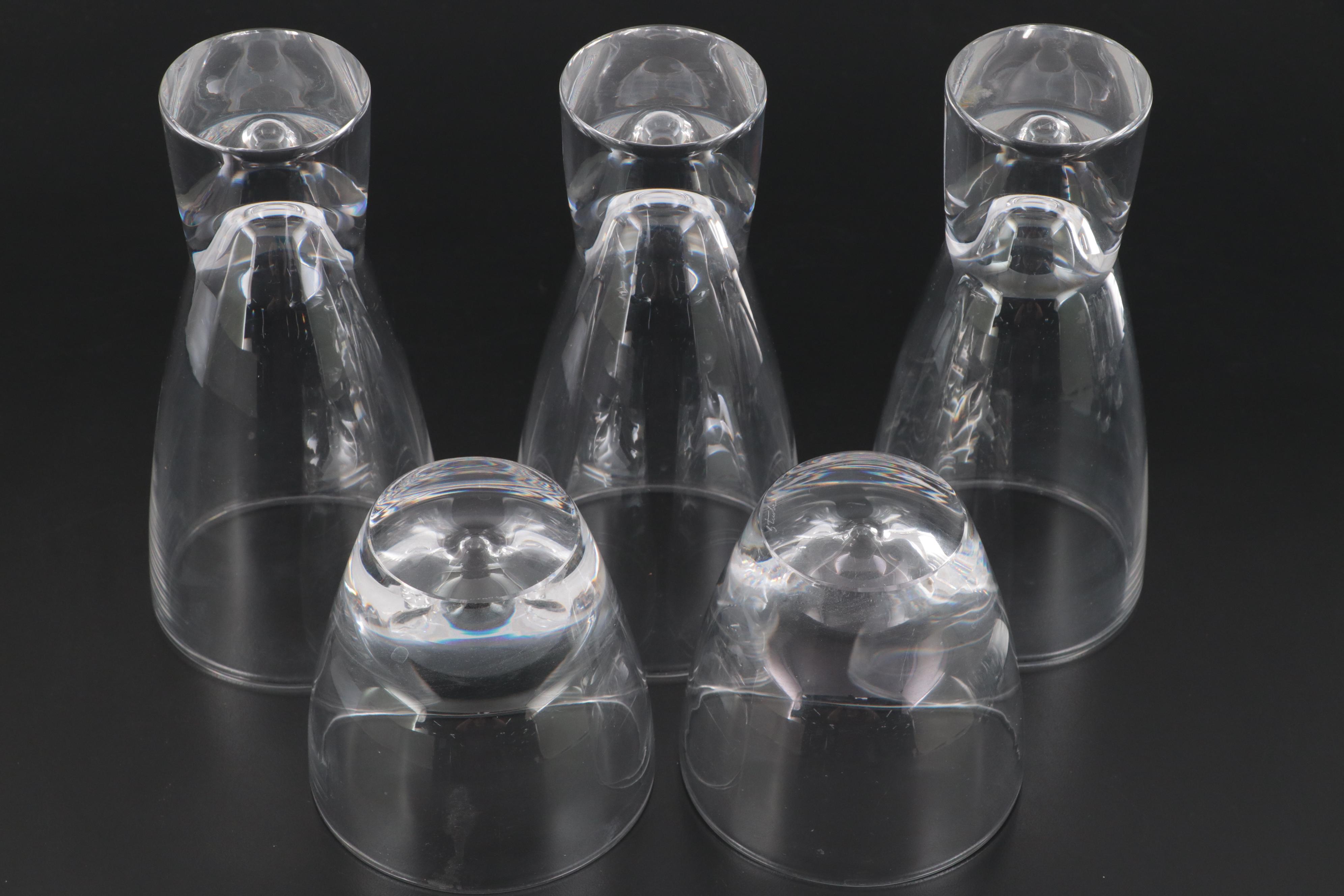 Mid Century Modern Style Steuben Art Glass Highball and Rocks Glasses