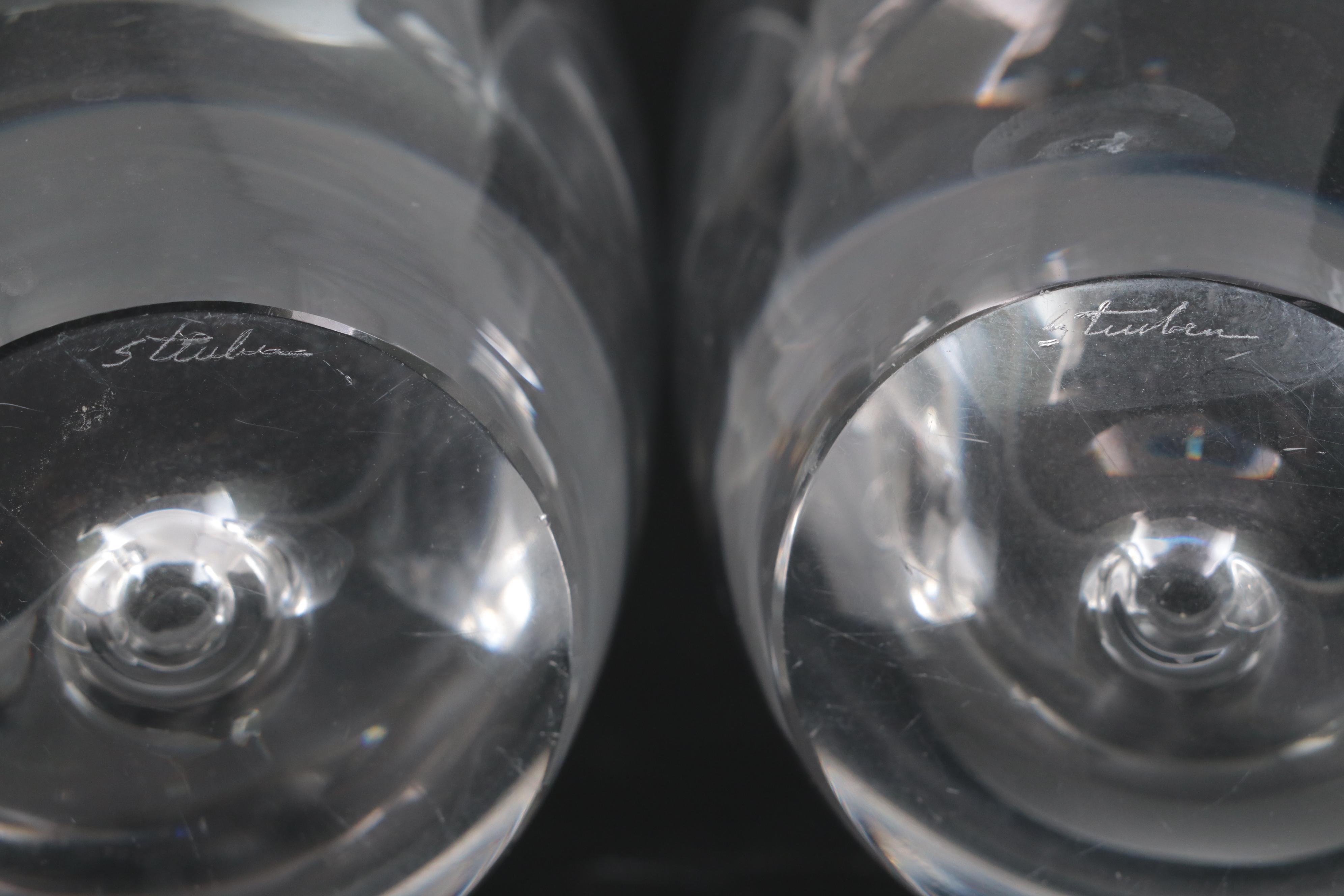 Mid Century Modern Style Steuben Art Glass Highball and Rocks Glasses