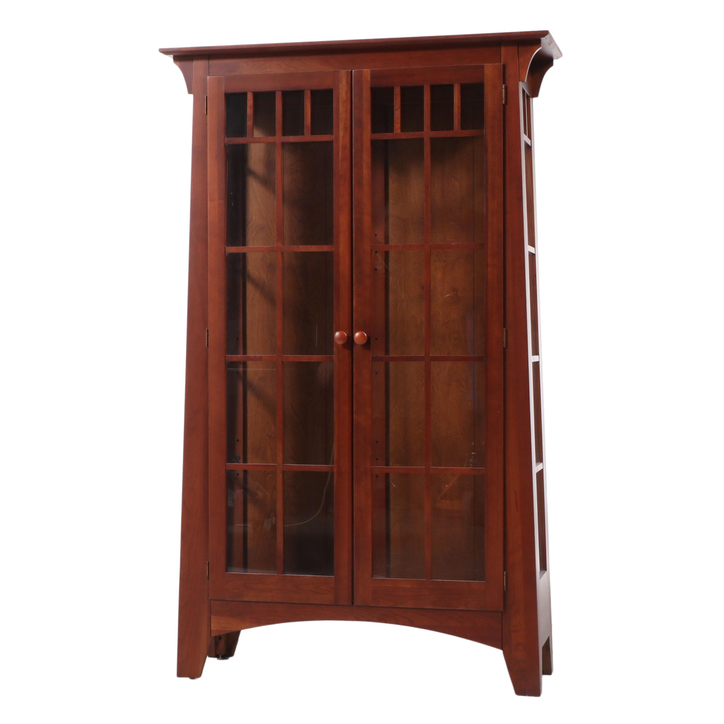 Ethan Allen "American Impressions" Arts and Crafts Style Cherry Display Cabinet