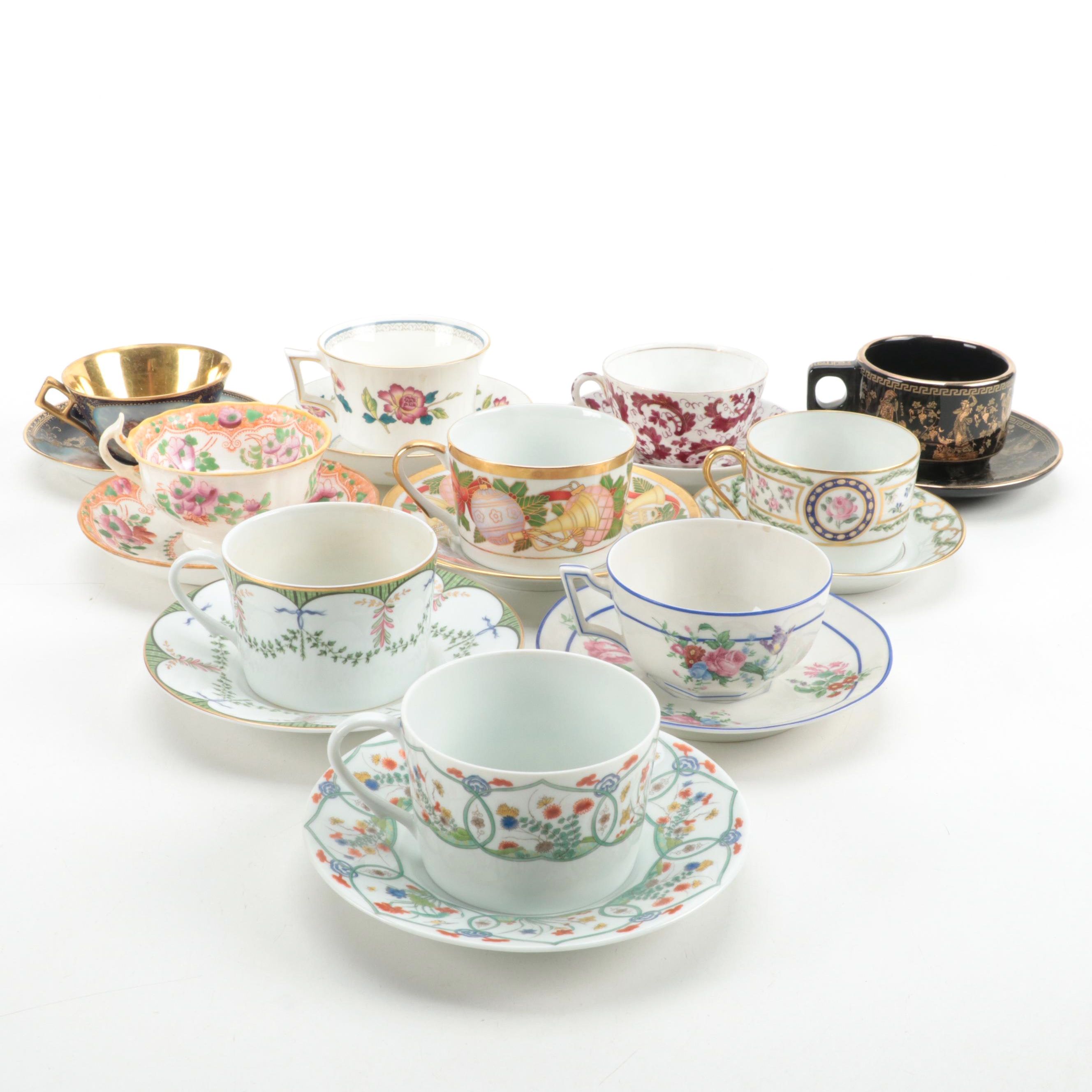 Christian Dior and International Porcelain Teacup and Saucer Collection