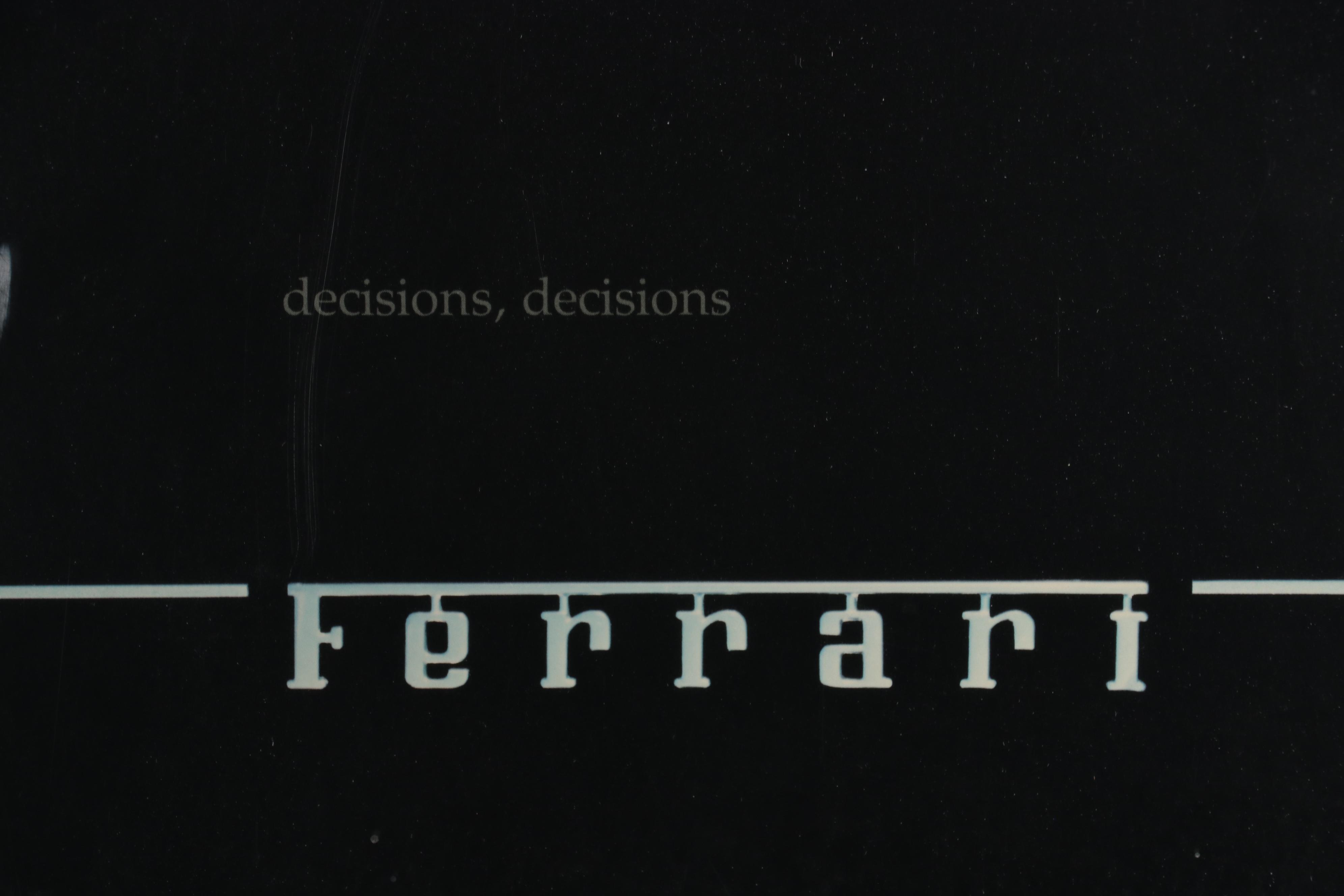 Offset Lithograph After Rick McBride of Ferrari Poster "Decisions Decisions"
