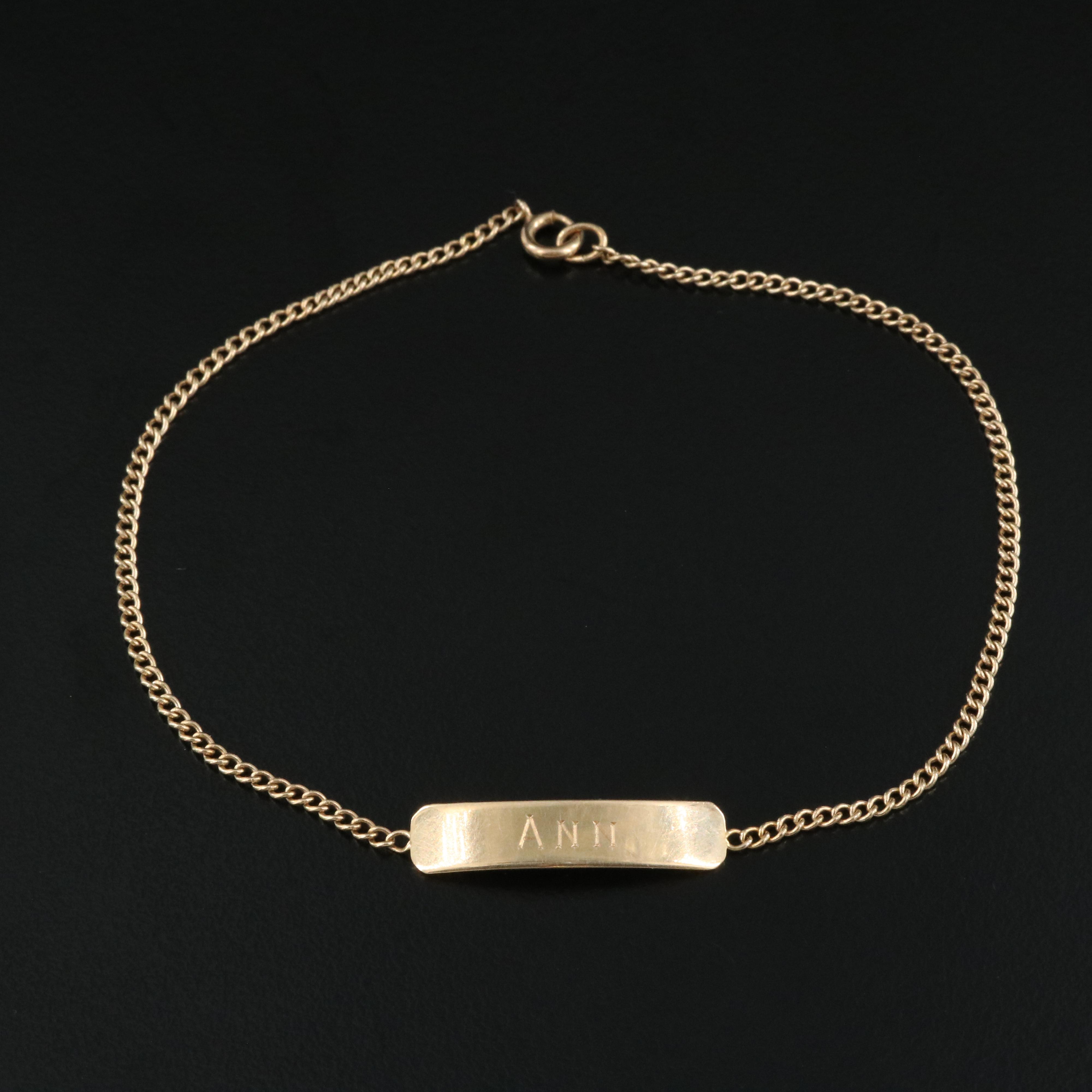 14K Identification Anklet