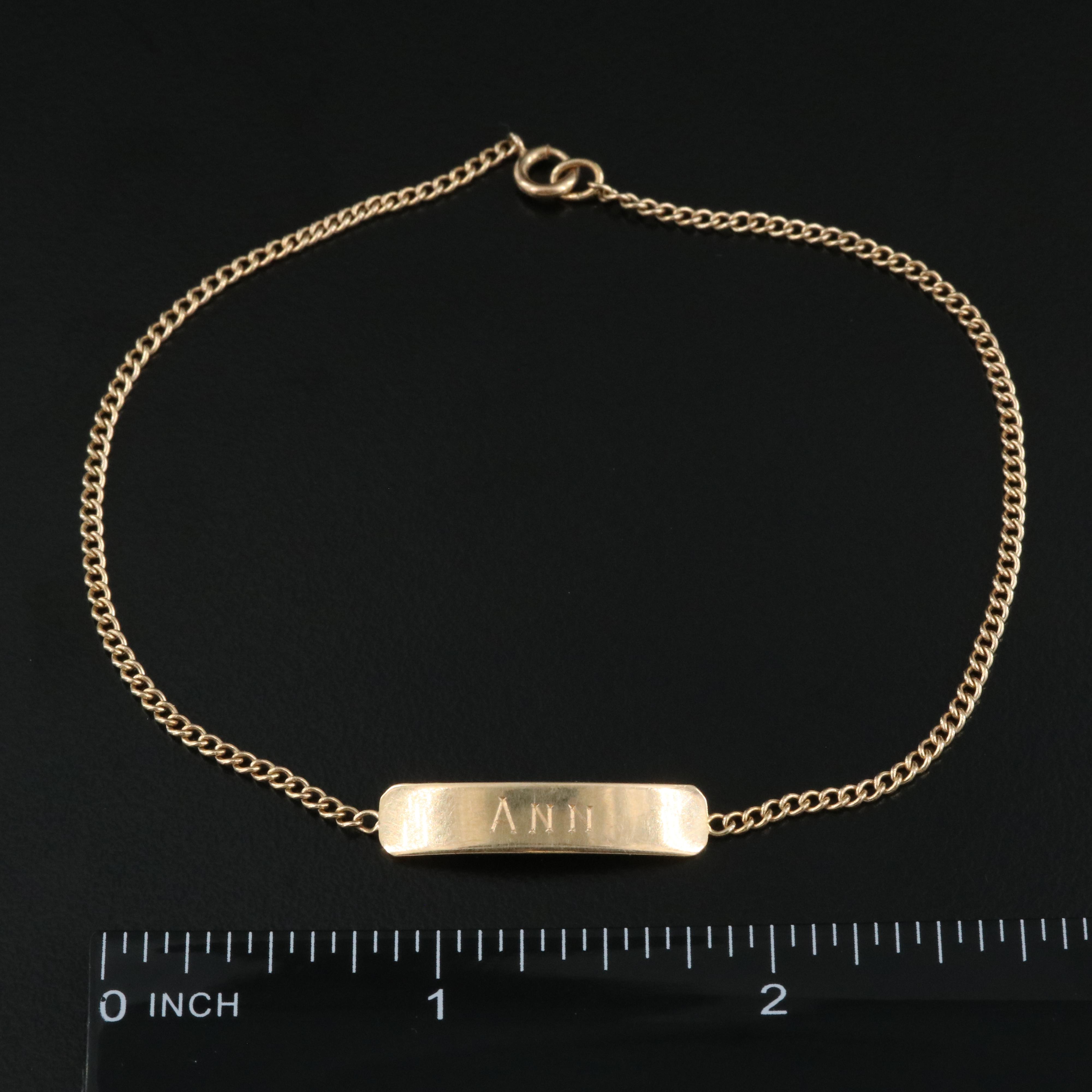 14K Identification Anklet