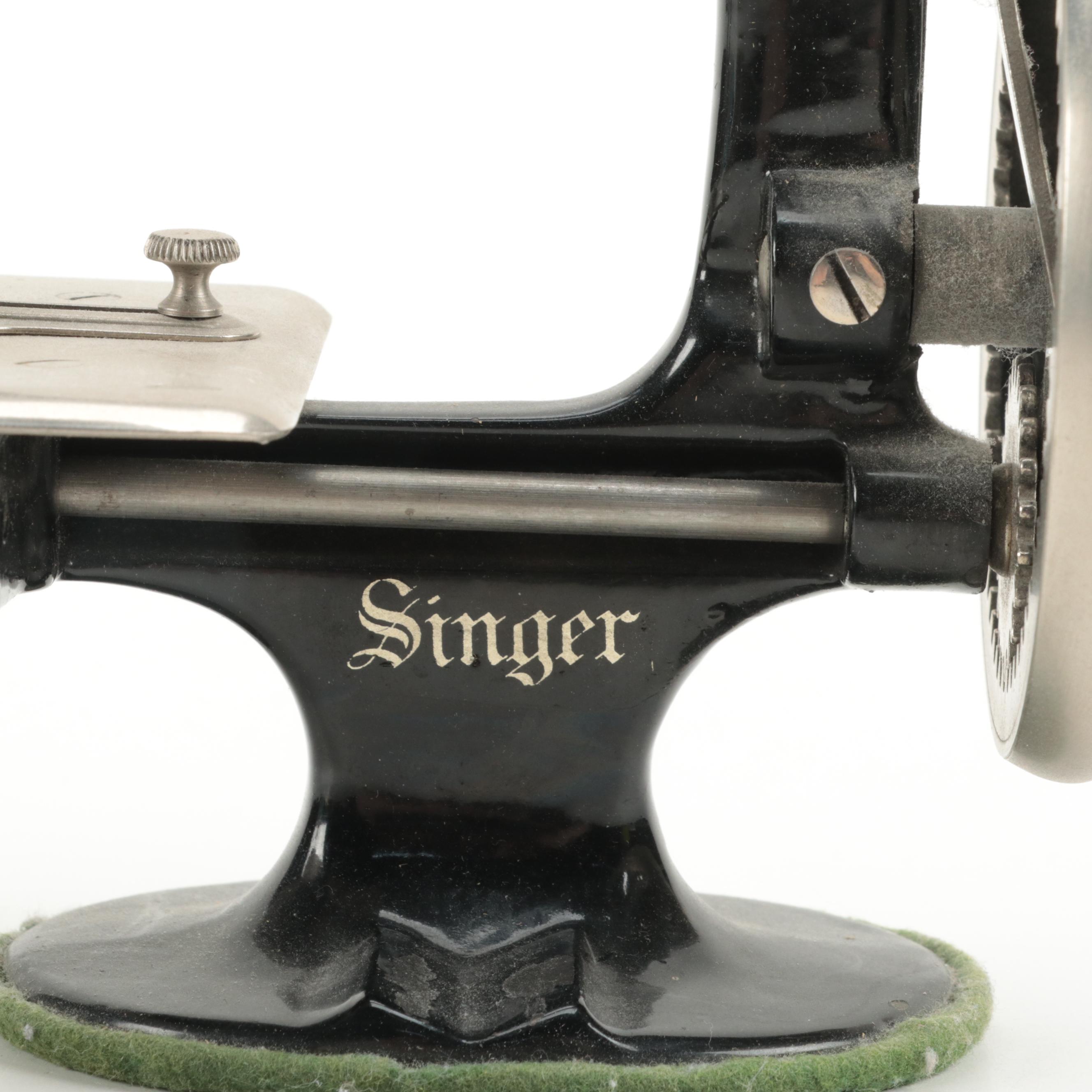 Singer "For the Girls" Child's Sewing Machine with Singer Tray and Ephemera