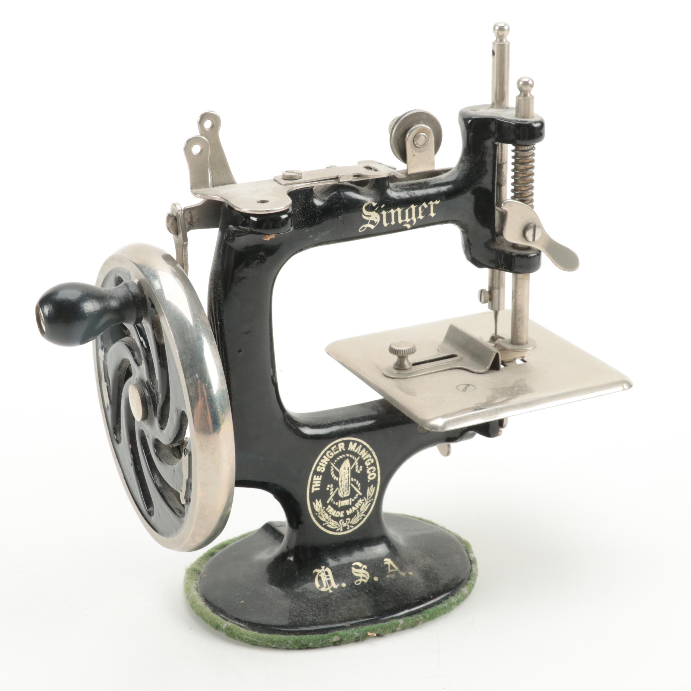 Singer "For the Girls" Child's Sewing Machine with Singer Tray and Ephemera