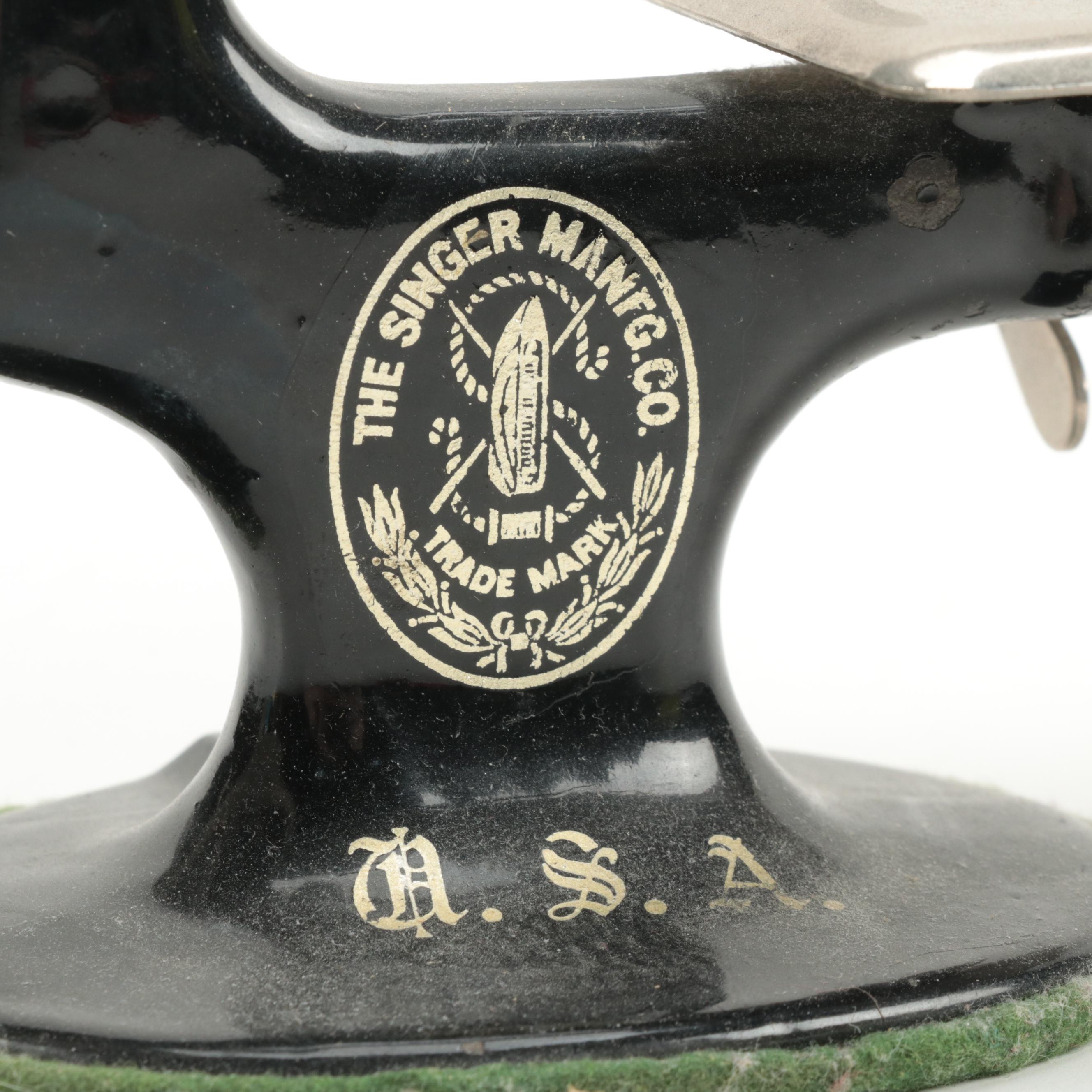 Singer "For the Girls" Child's Sewing Machine with Singer Tray and Ephemera