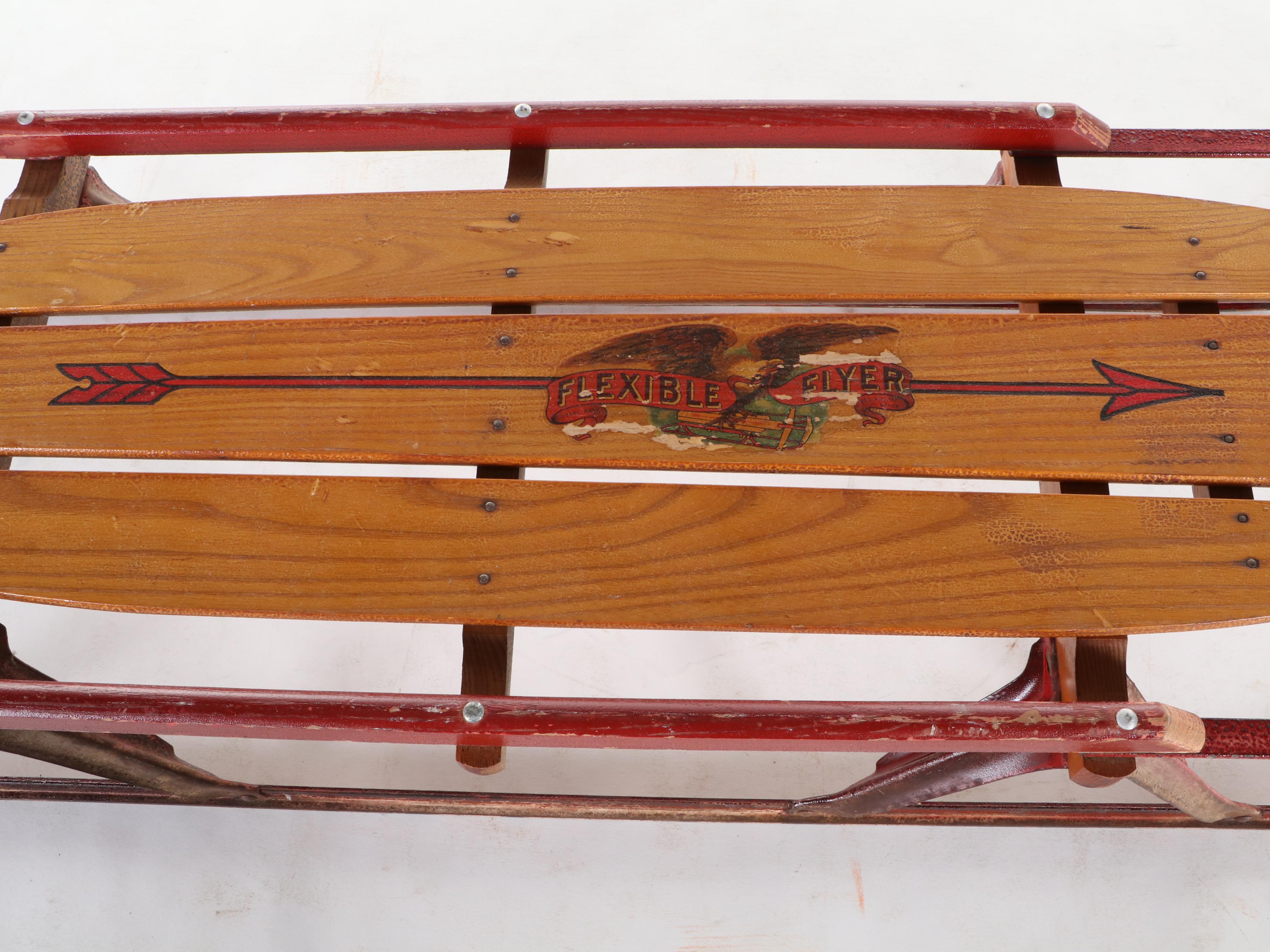 Flexible Flyer Wood and Metal Runner Sled, Vintage
