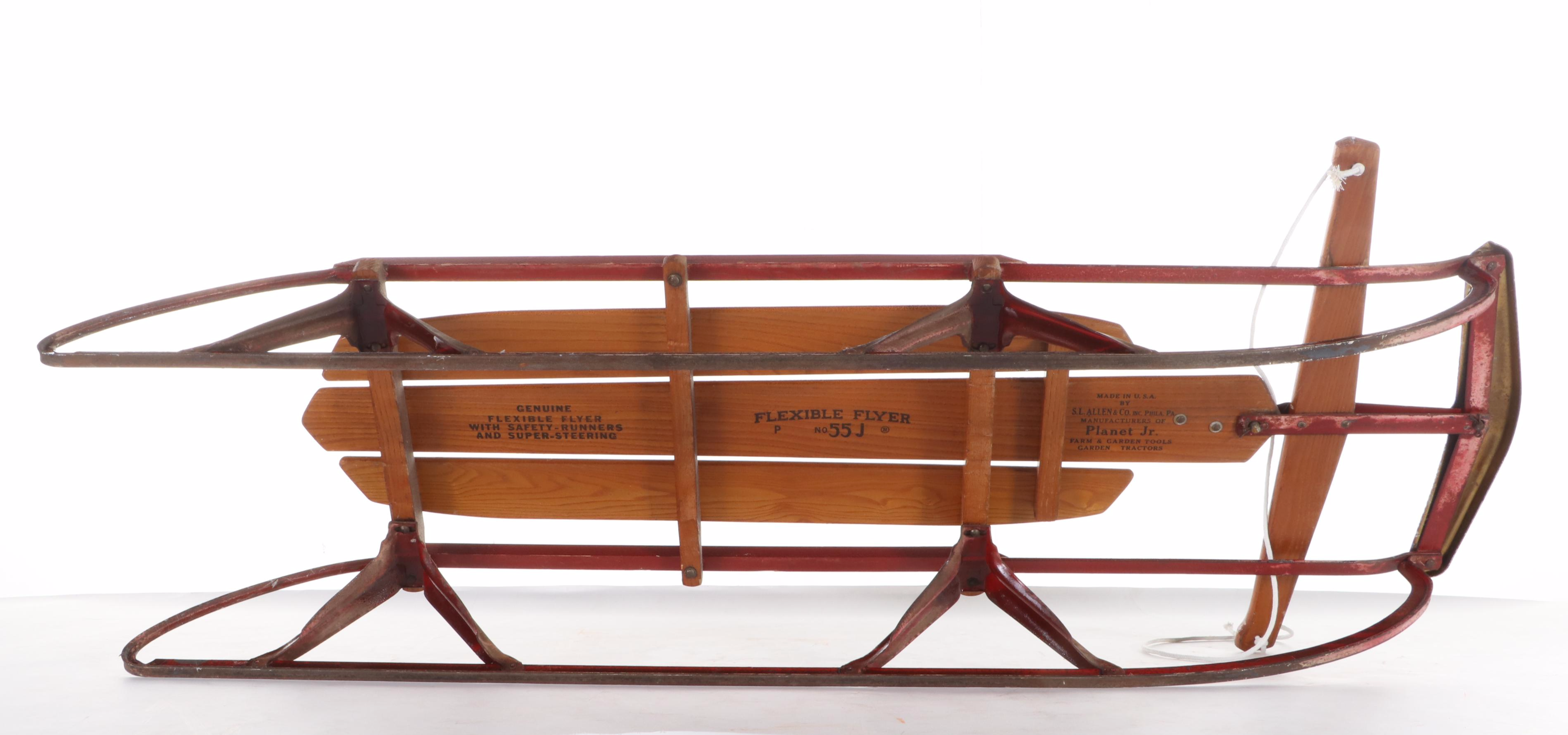 Flexible Flyer Wood and Metal Runner Sled, Vintage