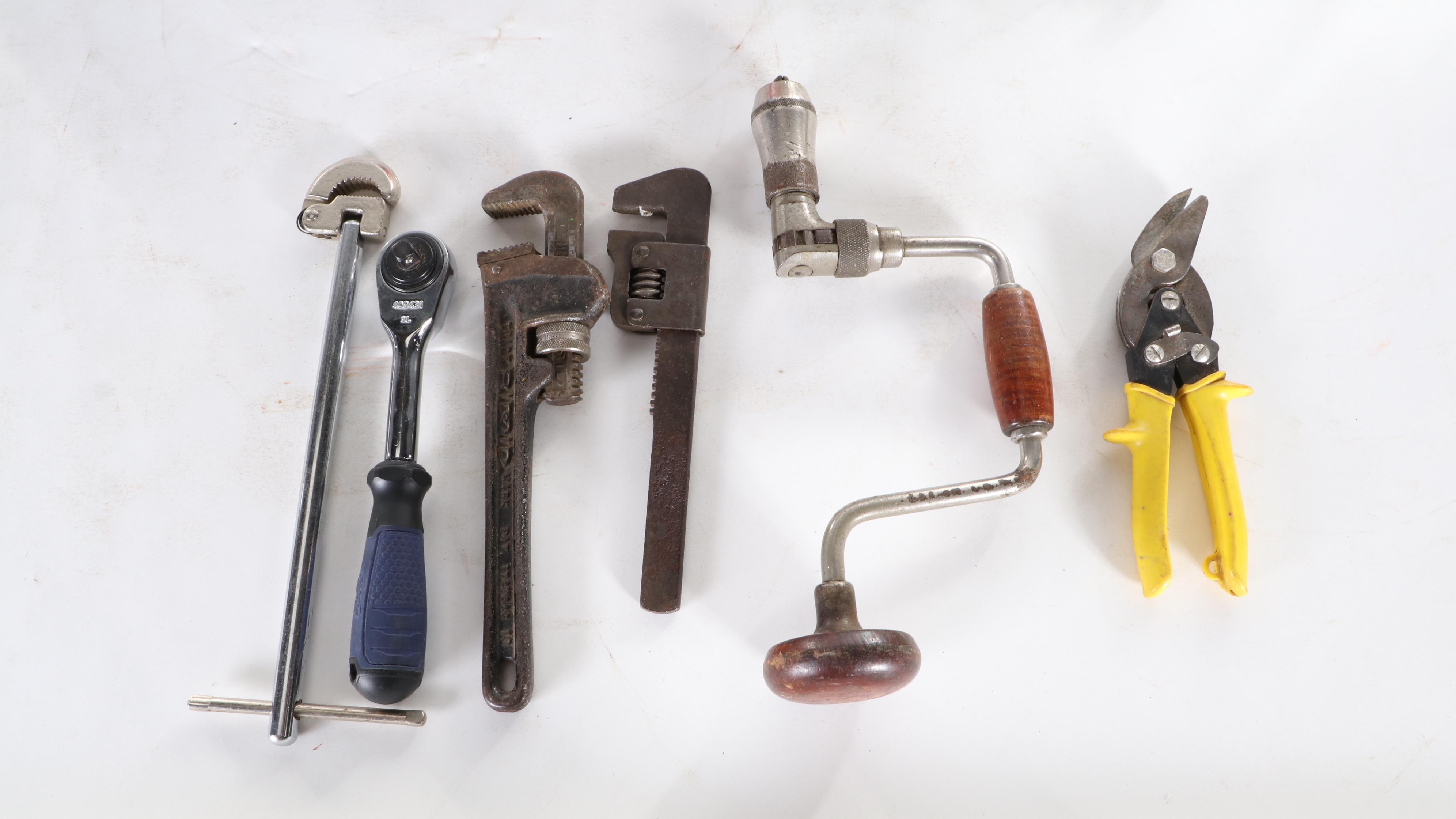 Cobra Drain-Blaster, Hand Drill, Pipe Wrenches and More Tools