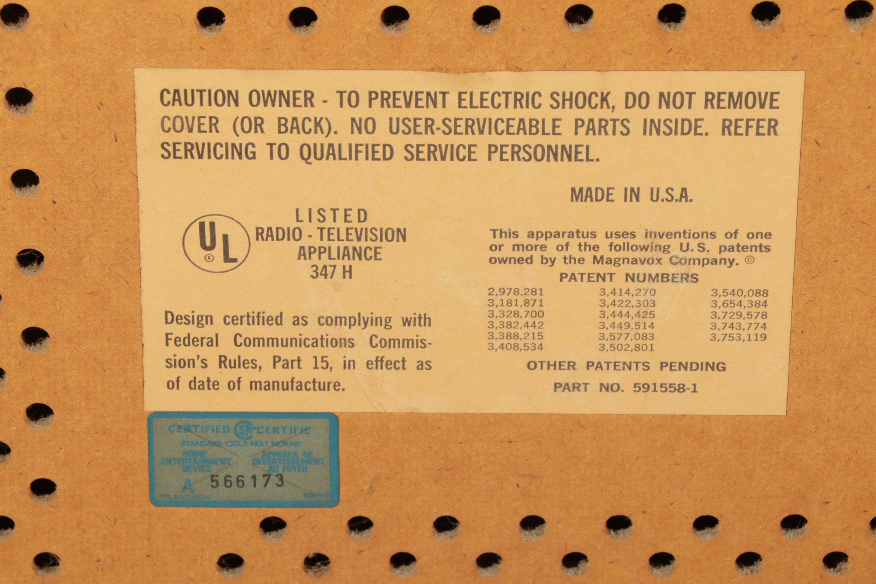 Magnavox Spanish Baroque Style Stereo Console Cabinet, 1970s