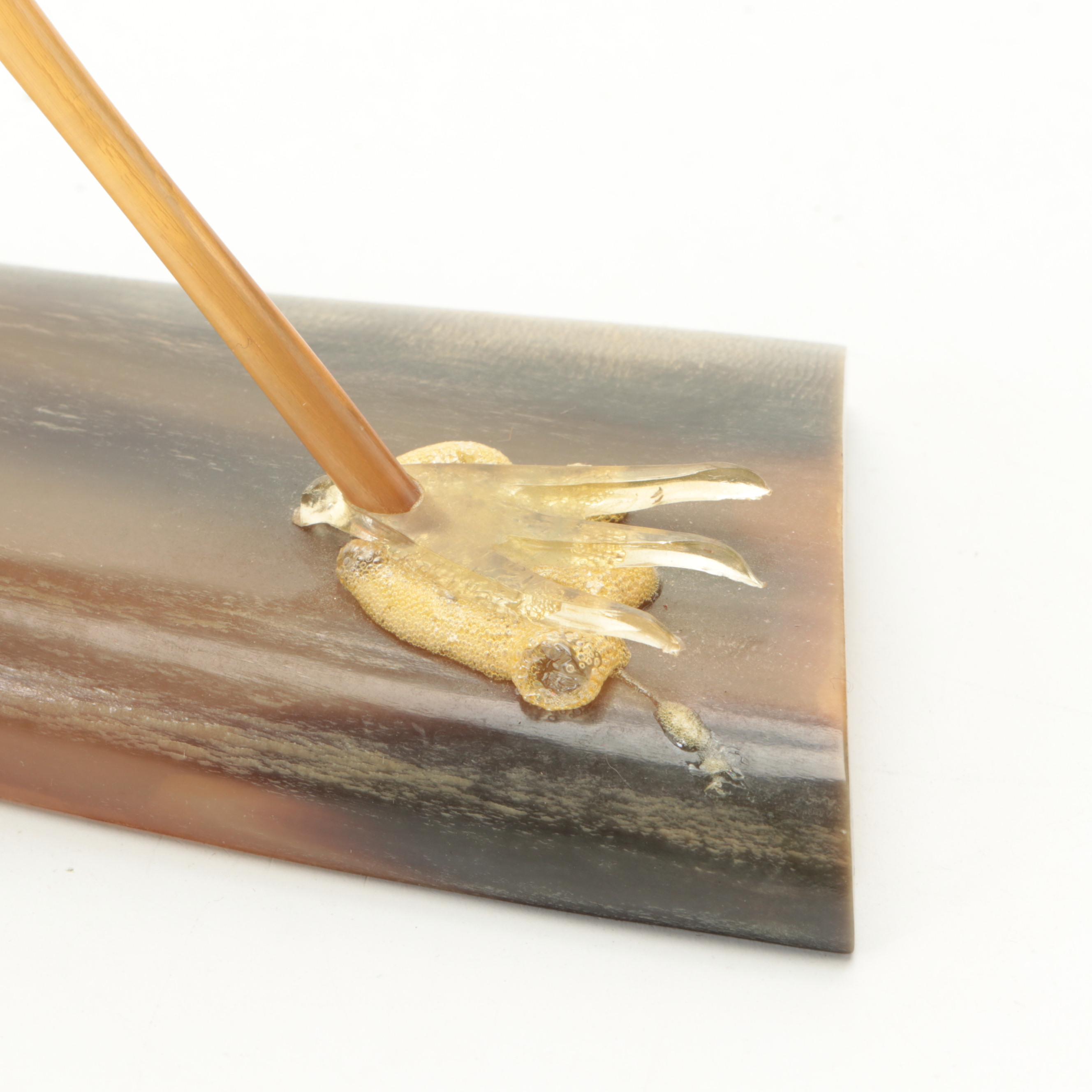 Hand-Carved Horn Heron Figurines