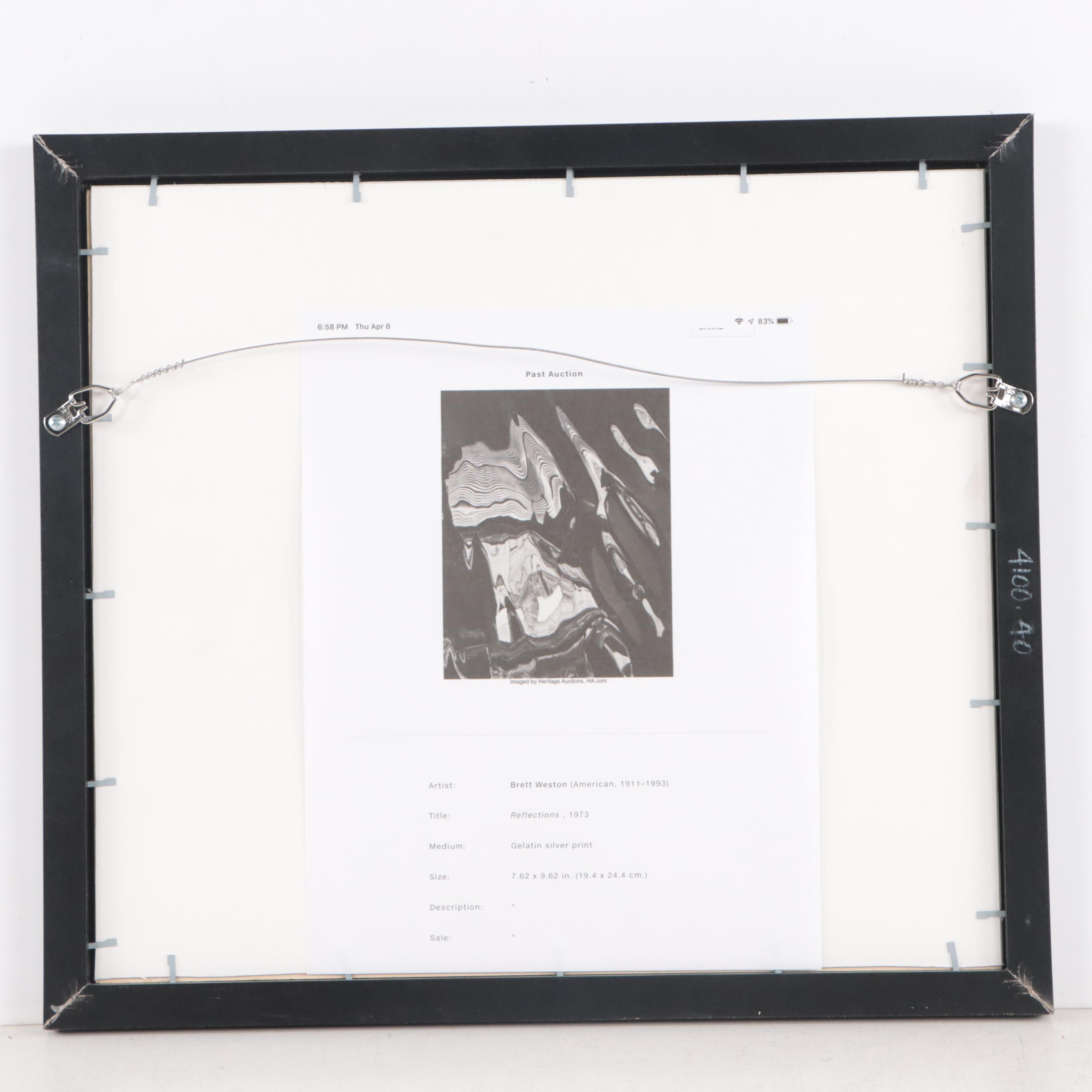 Brett Weston Abstract Silver-Gelatin Photograph "Reflections," 1973