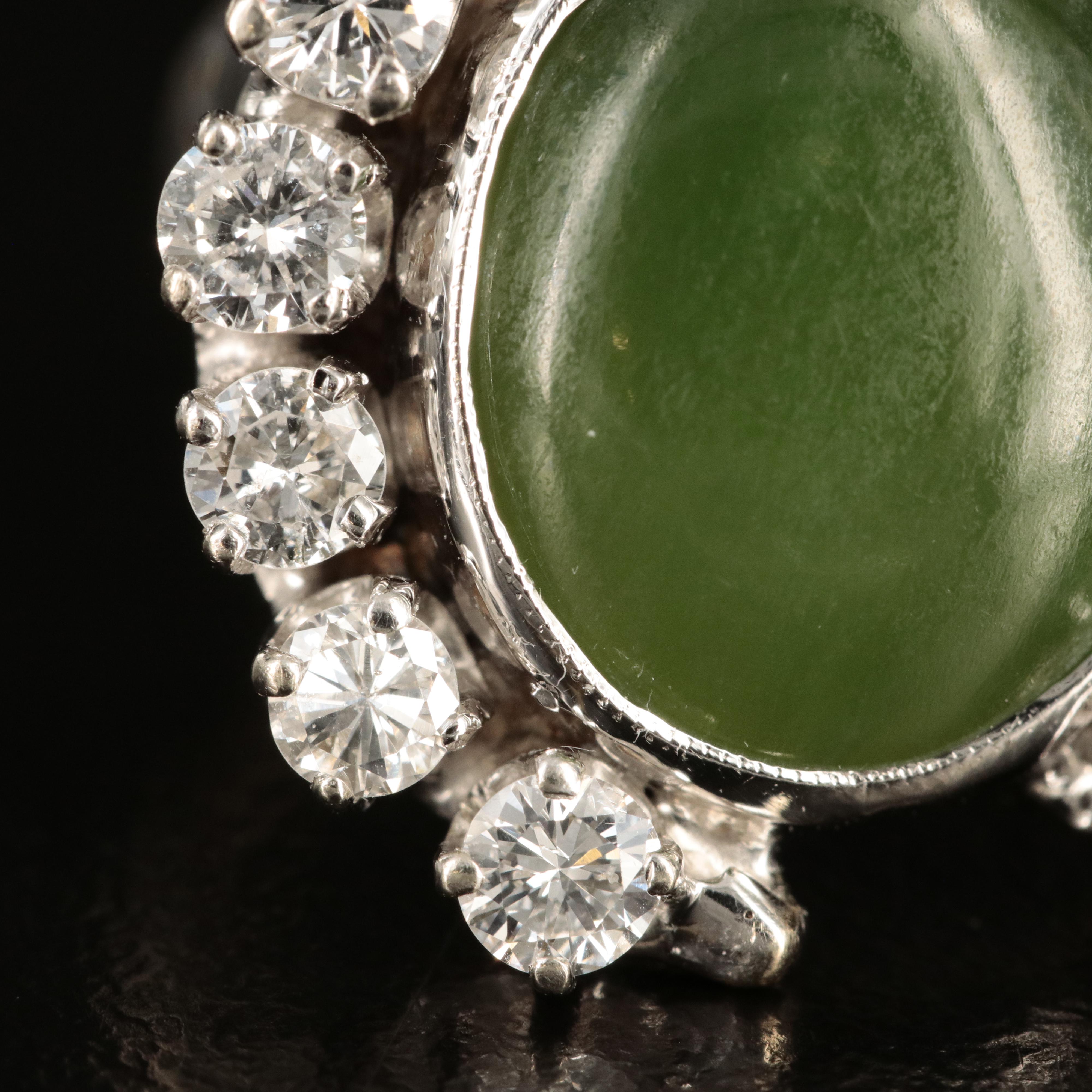 14K Nephrite and 1.05 CTW Diamond Ring