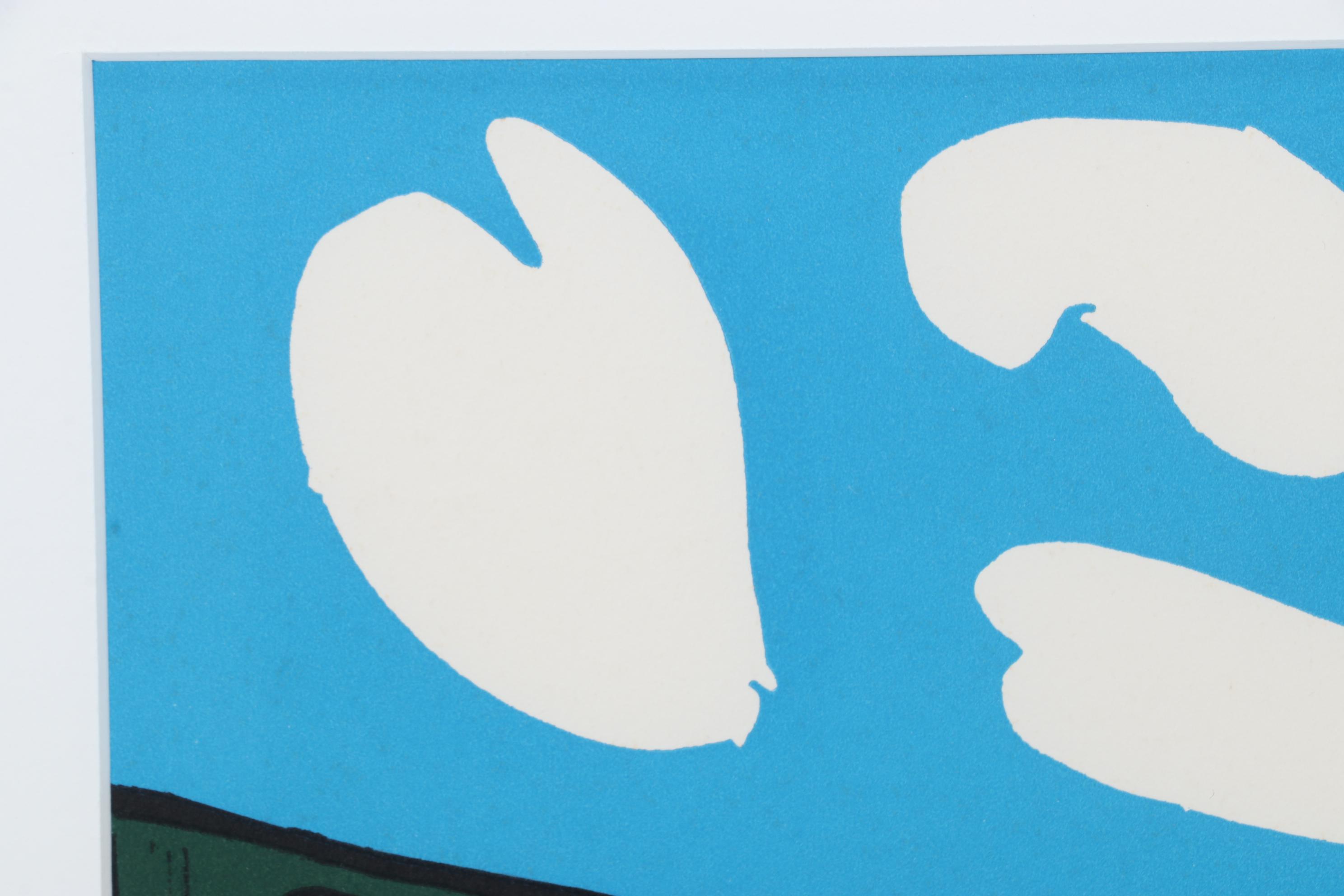 Pablo Picasso Color Linocut "Bacanal con cuatro nubes," 1962