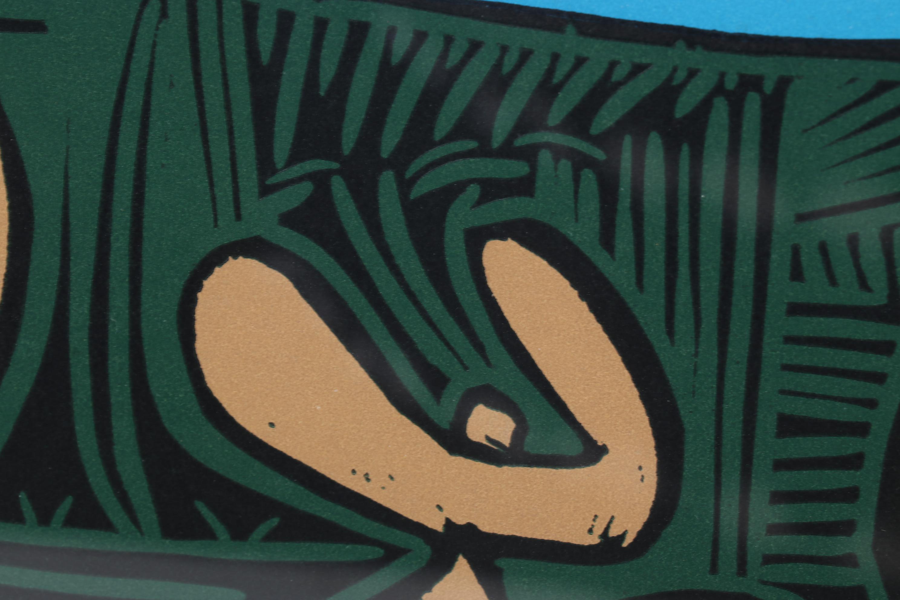 Pablo Picasso Color Linocut "Bacanal con cuatro nubes," 1962