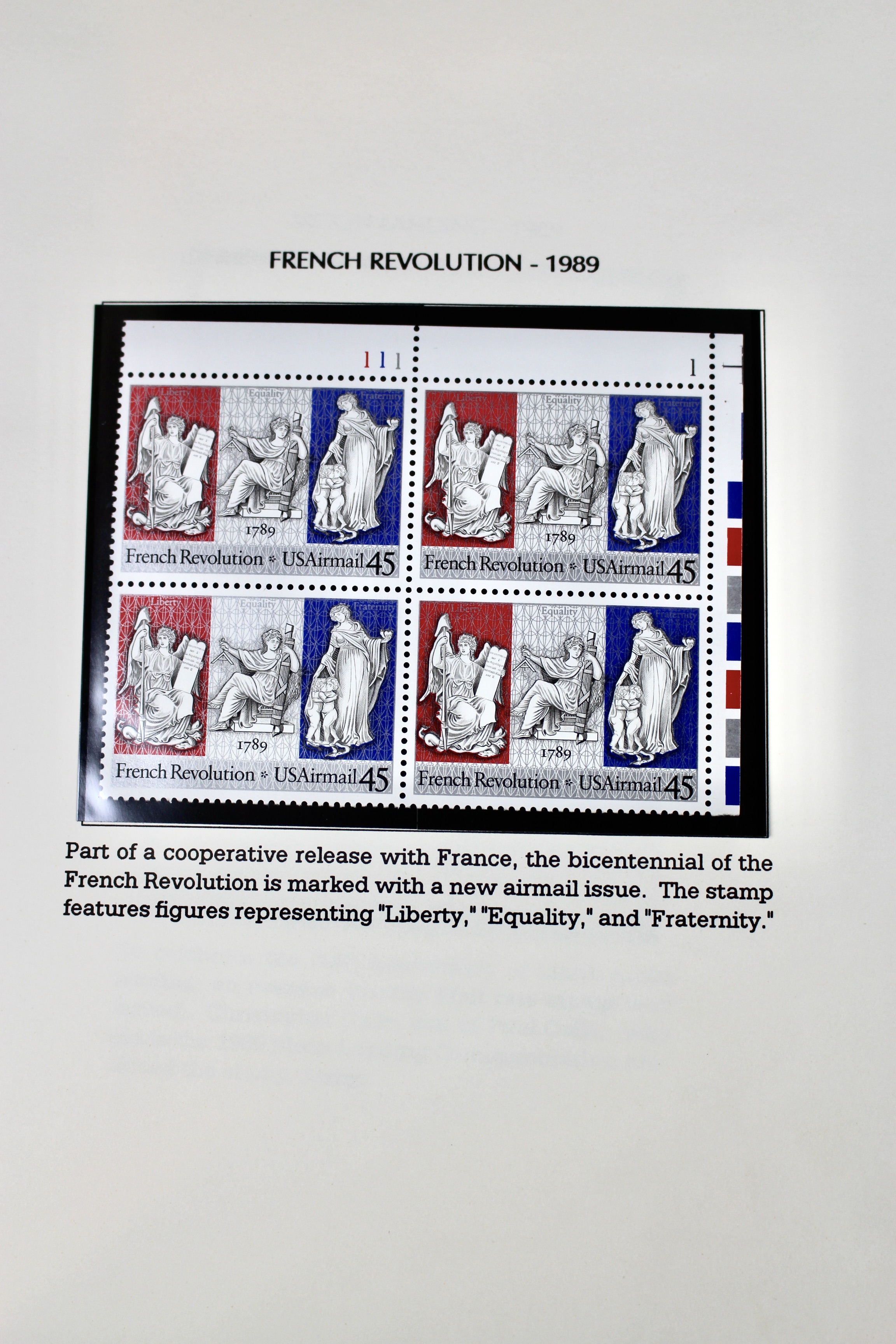 U.S. Postage Stamp Plate Block Collection, 1987 to 1995