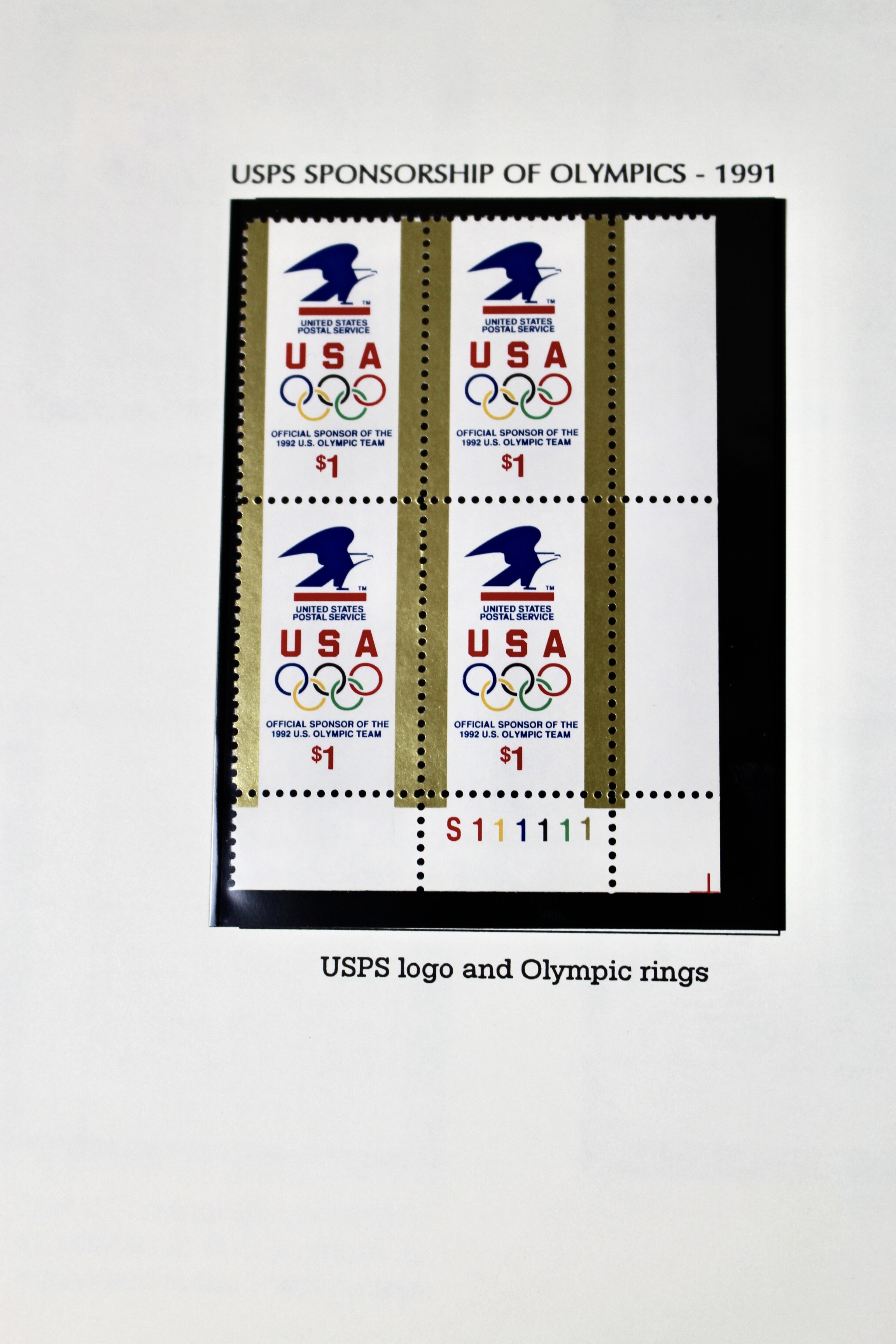 U.S. Postage Stamp Plate Block Collection, 1987 to 1995