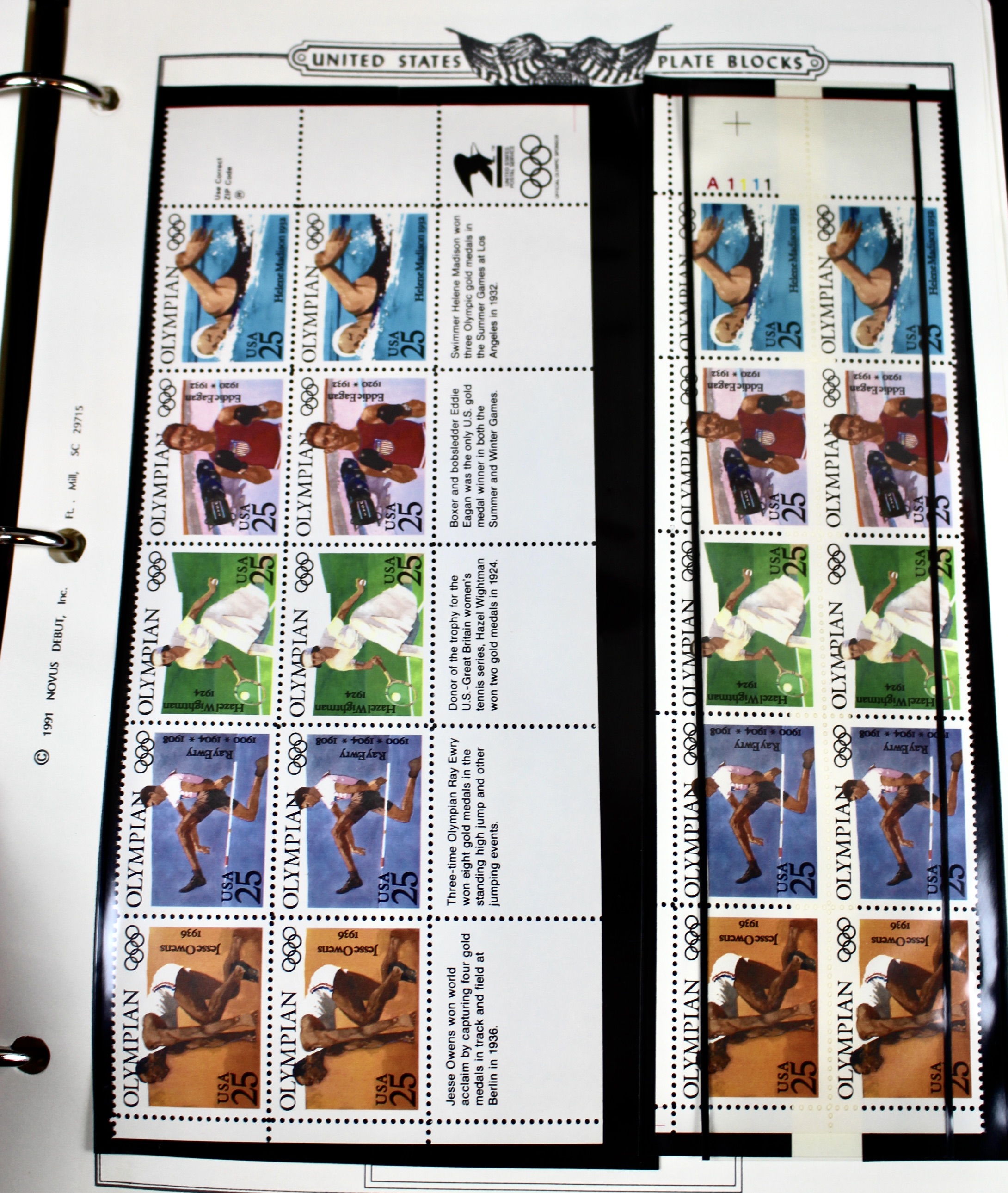 U.S. Postage Stamp Plate Block Collection, 1987 to 1995