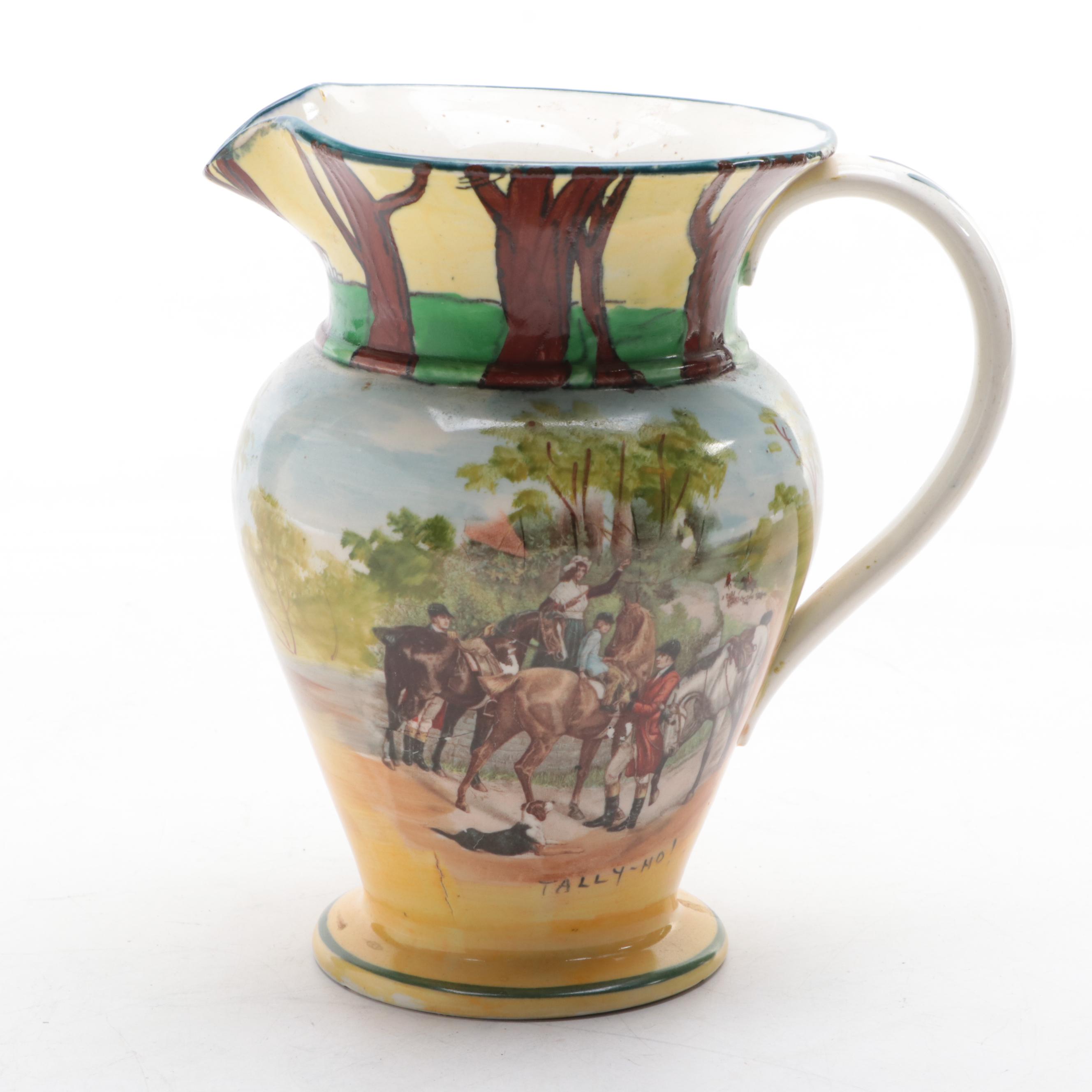 Wardle England Pottery Pitcher with German Zell Pitcher and Toby Miniatures
