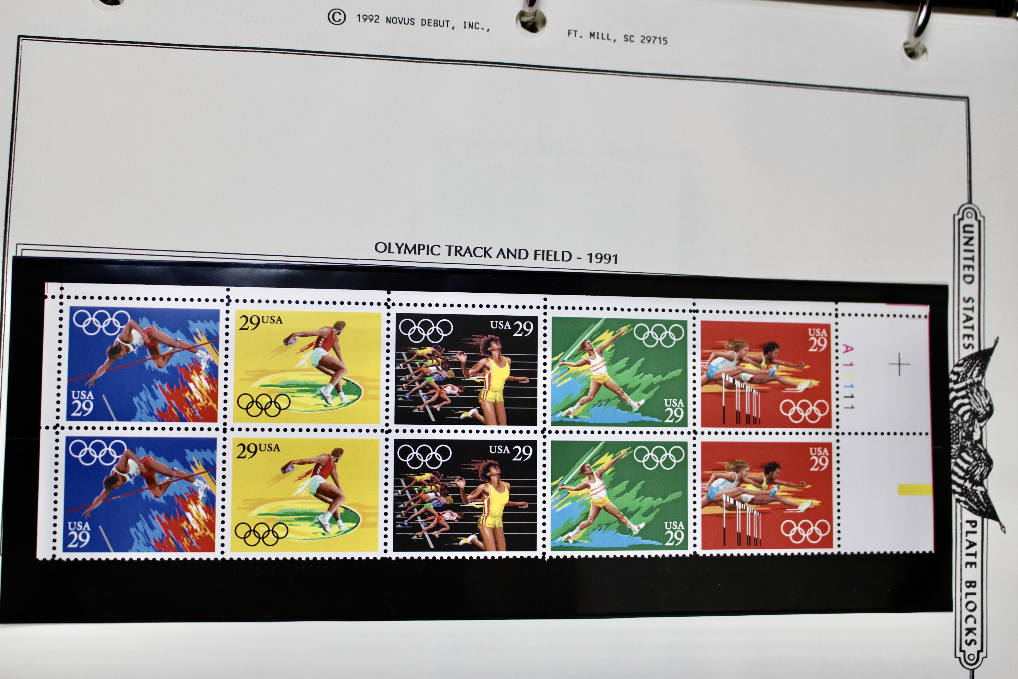 U.S. Postage Stamp Plate Block Collection, 1987 to 1995