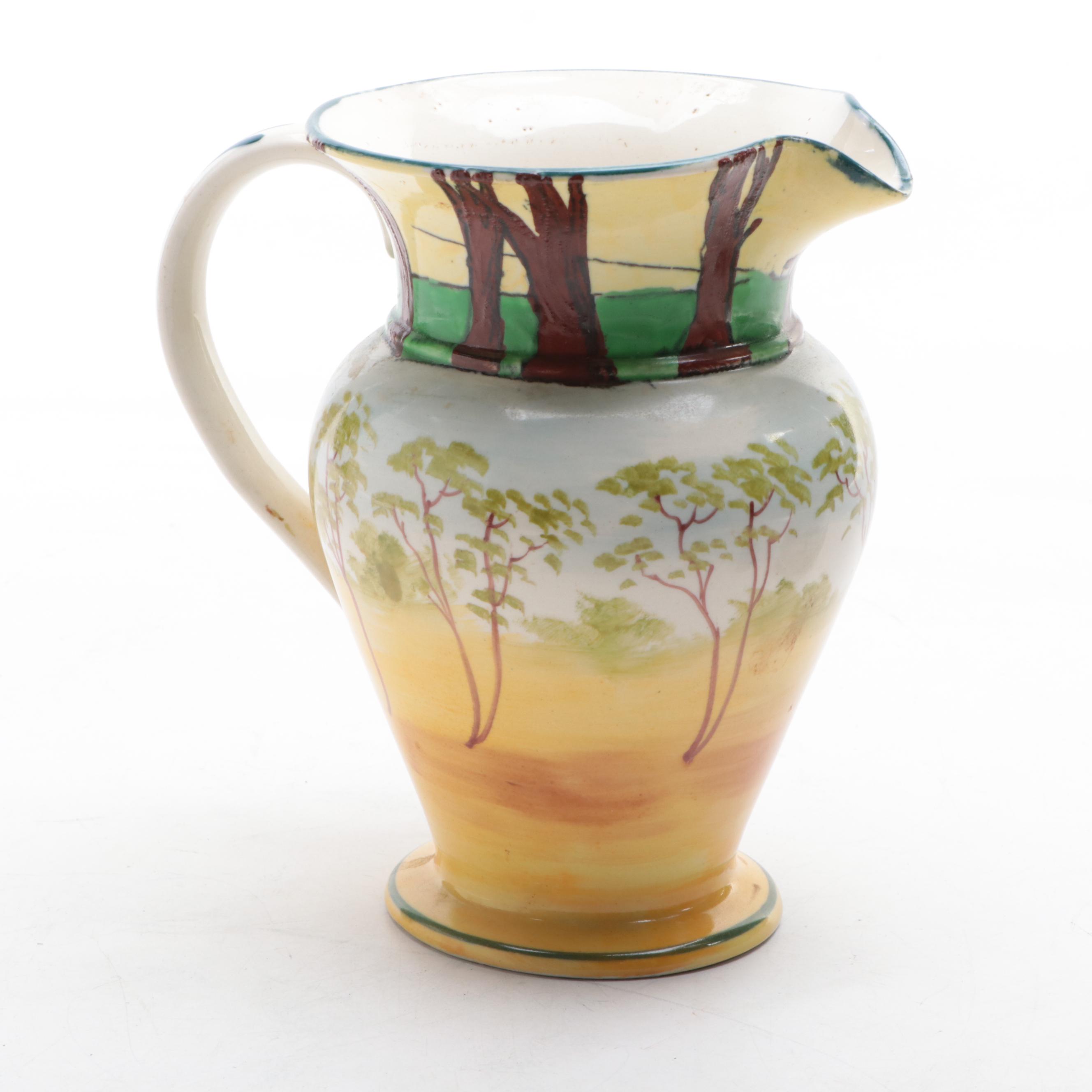 Wardle England Pottery Pitcher with German Zell Pitcher and Toby Miniatures