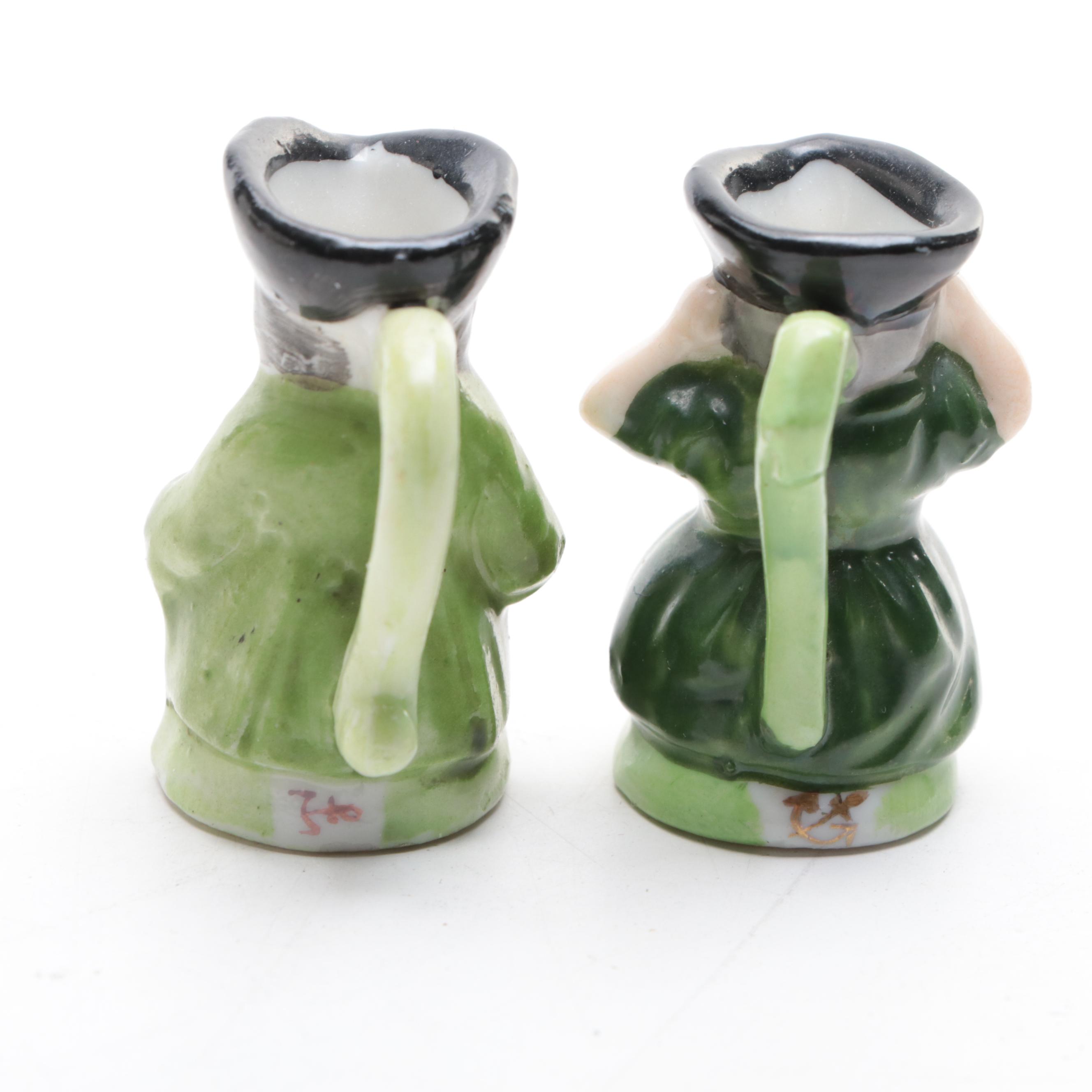 Wardle England Pottery Pitcher with German Zell Pitcher and Toby Miniatures